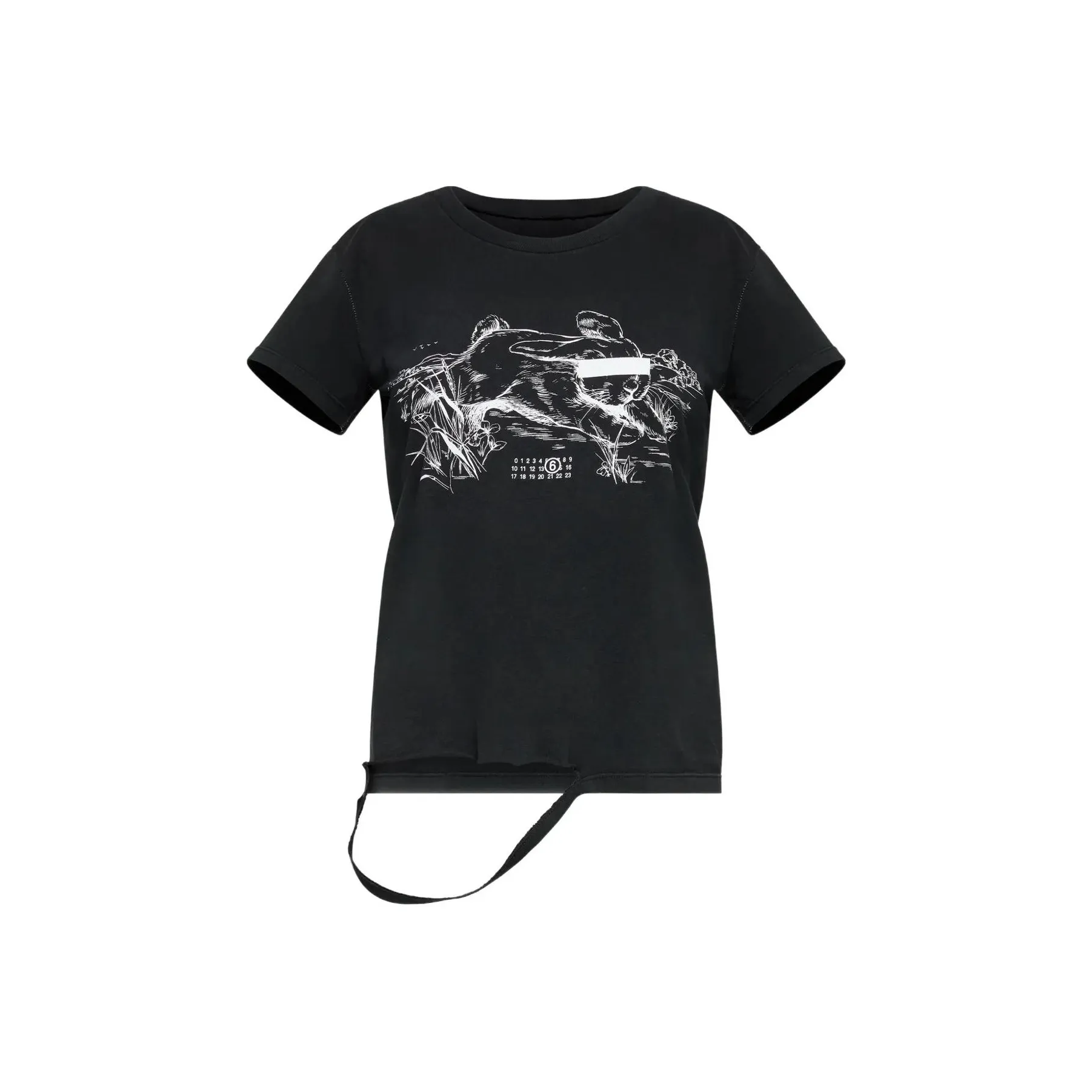 MM6 Maison Margiela совместный бренд Стандартная рубашка T Женская вымытая черная