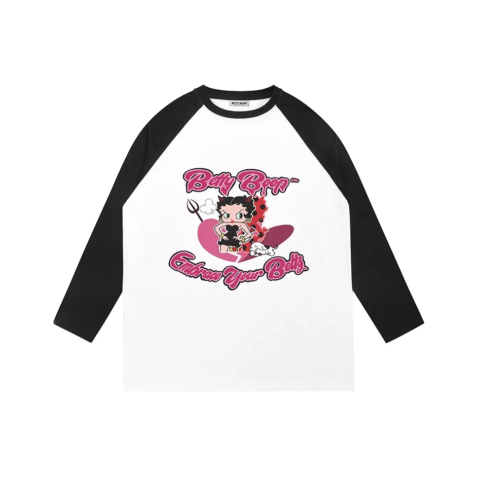 Betty Boop T-Shirt Унисекс Белый Черный