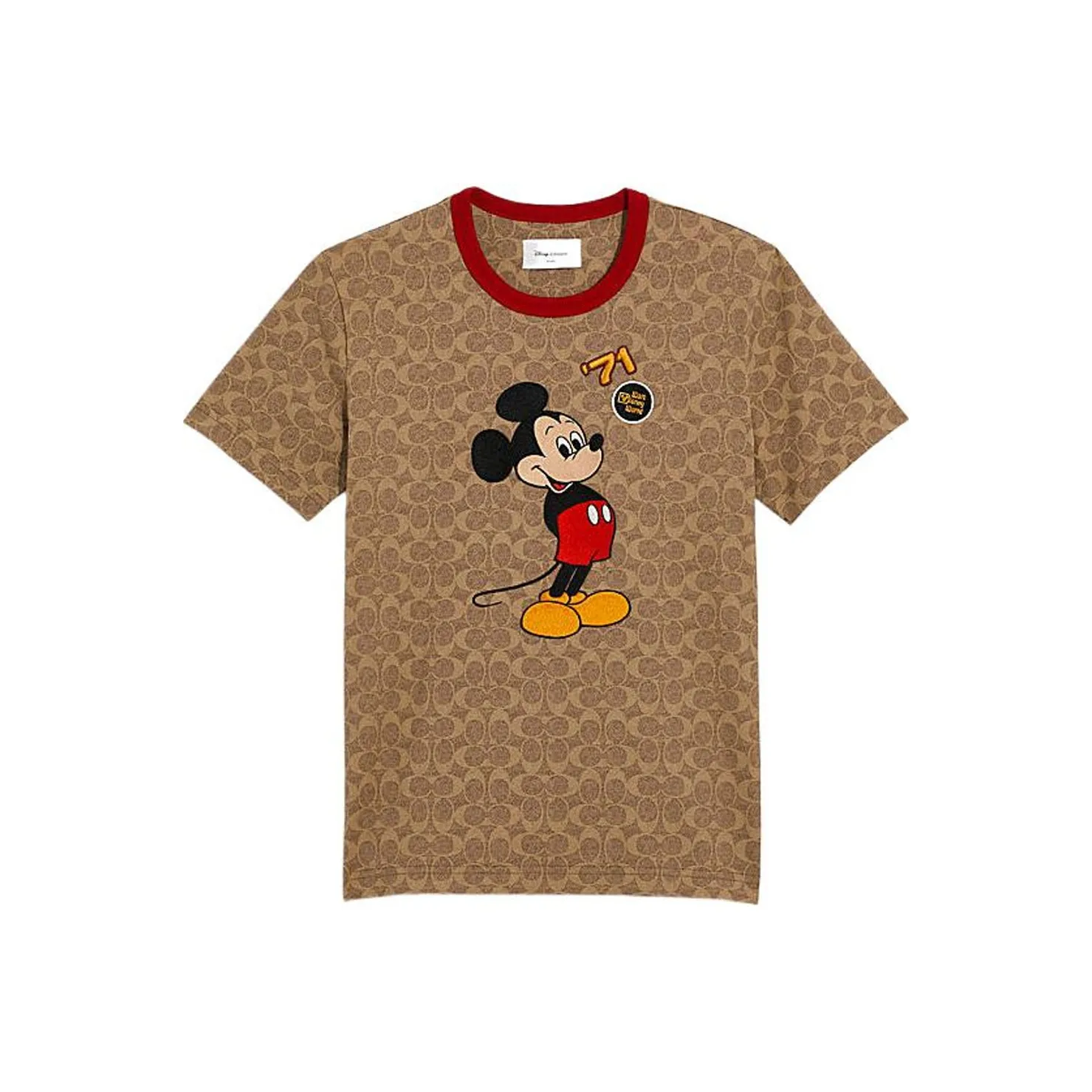 COACH X DISNEY Стандартная футболка женская коричневая