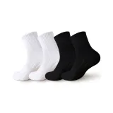 4팩 미끄럼 방지 테리 밑창 (2 화이트 + 2 블랙)