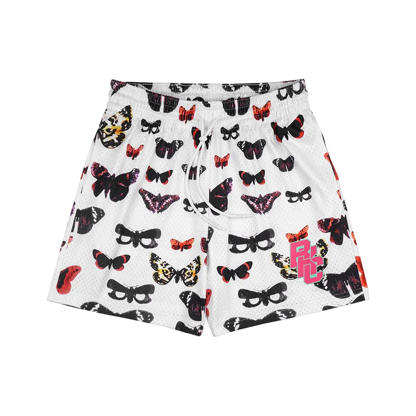 BKCXZICE American Vintage Butterfly Print Sports Shorts Comfortable Five Pocket Basketball Shorts For Summer Unisex