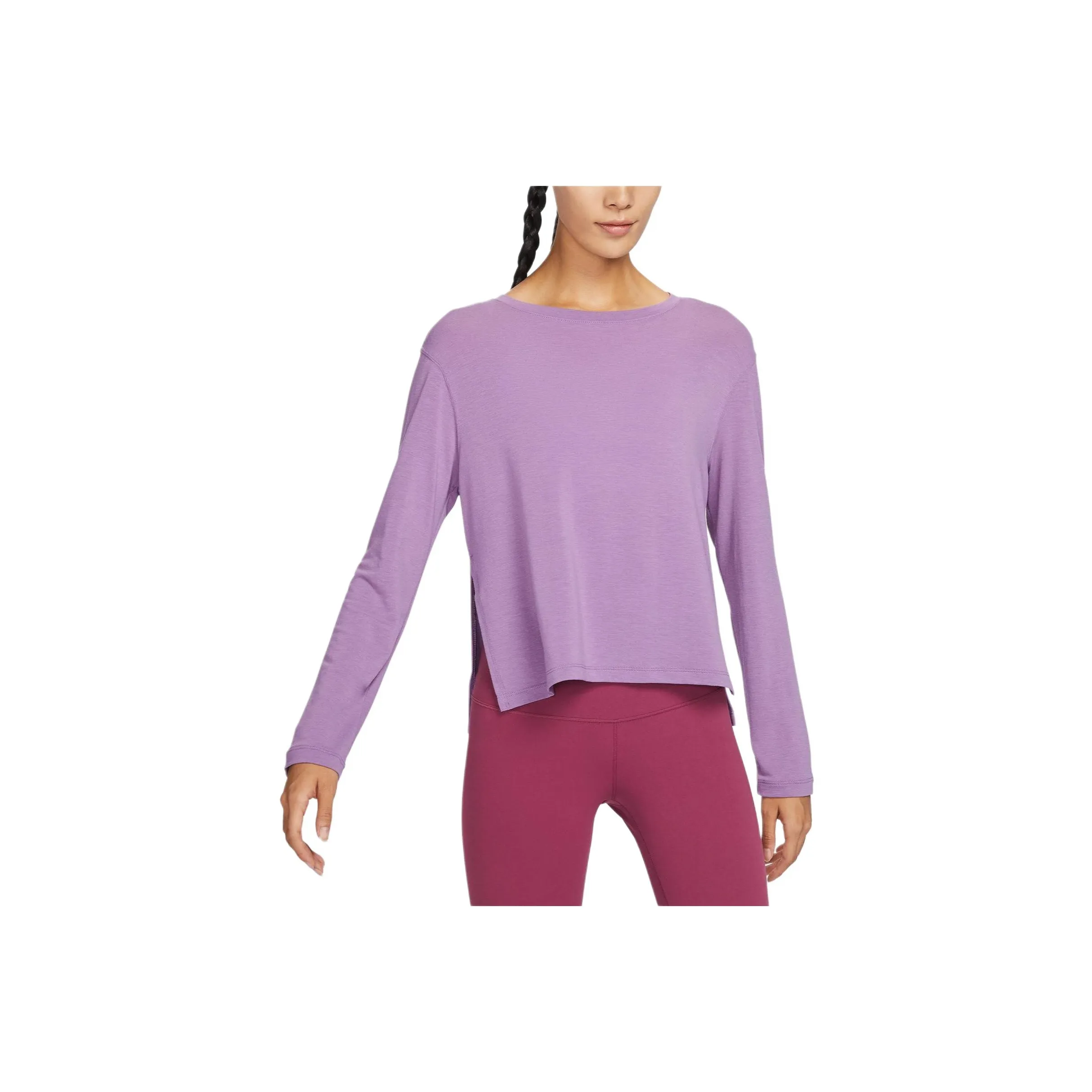 Nike Йога Dri Fit T-рубашка Женская Пыльно-фиолетовая