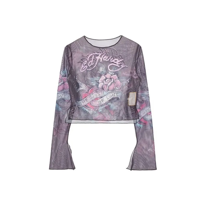 Ed Hardy SS24 Стандартная T-рубашка Женская Черная