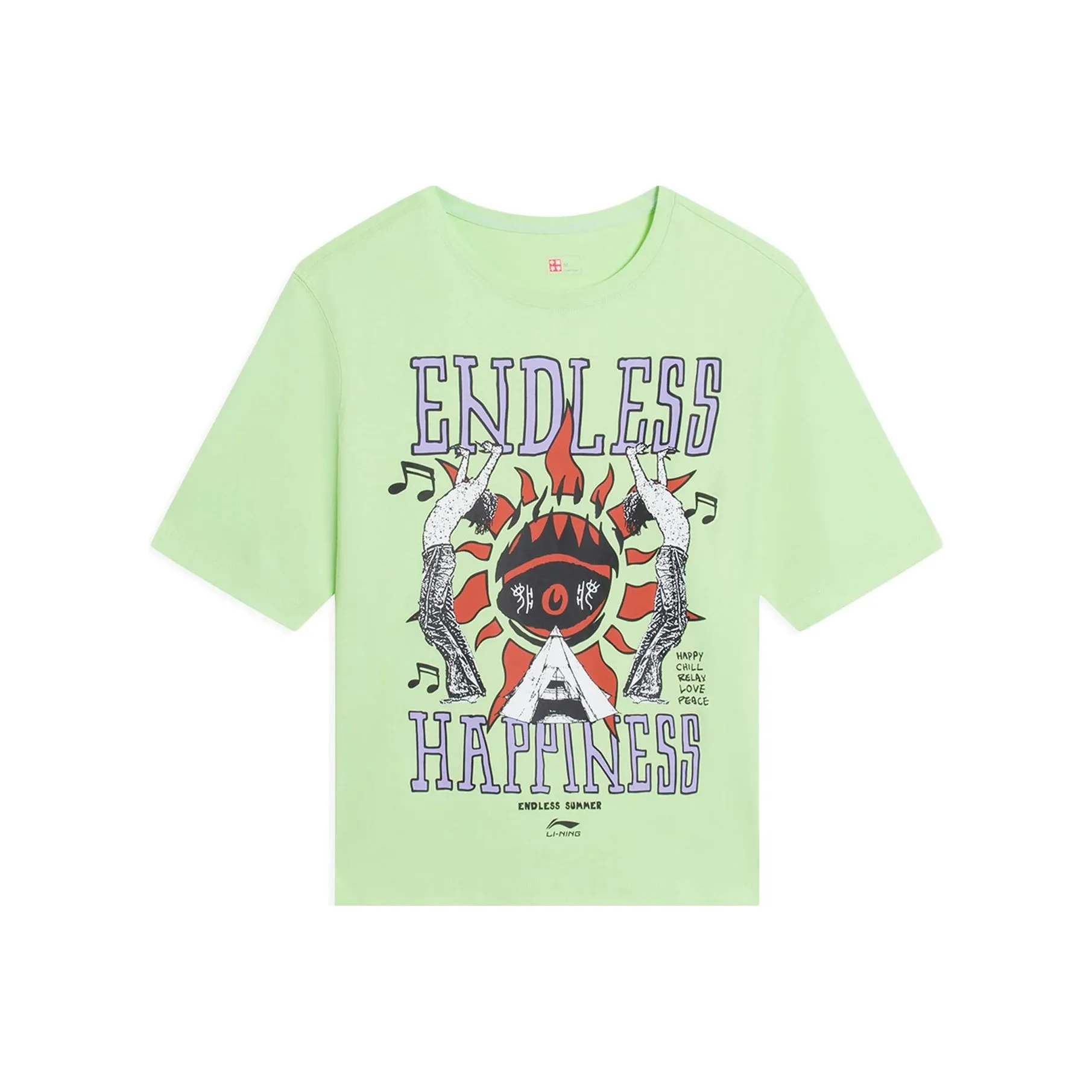 LiNing T Shirts Women's Butterfly Pink Green