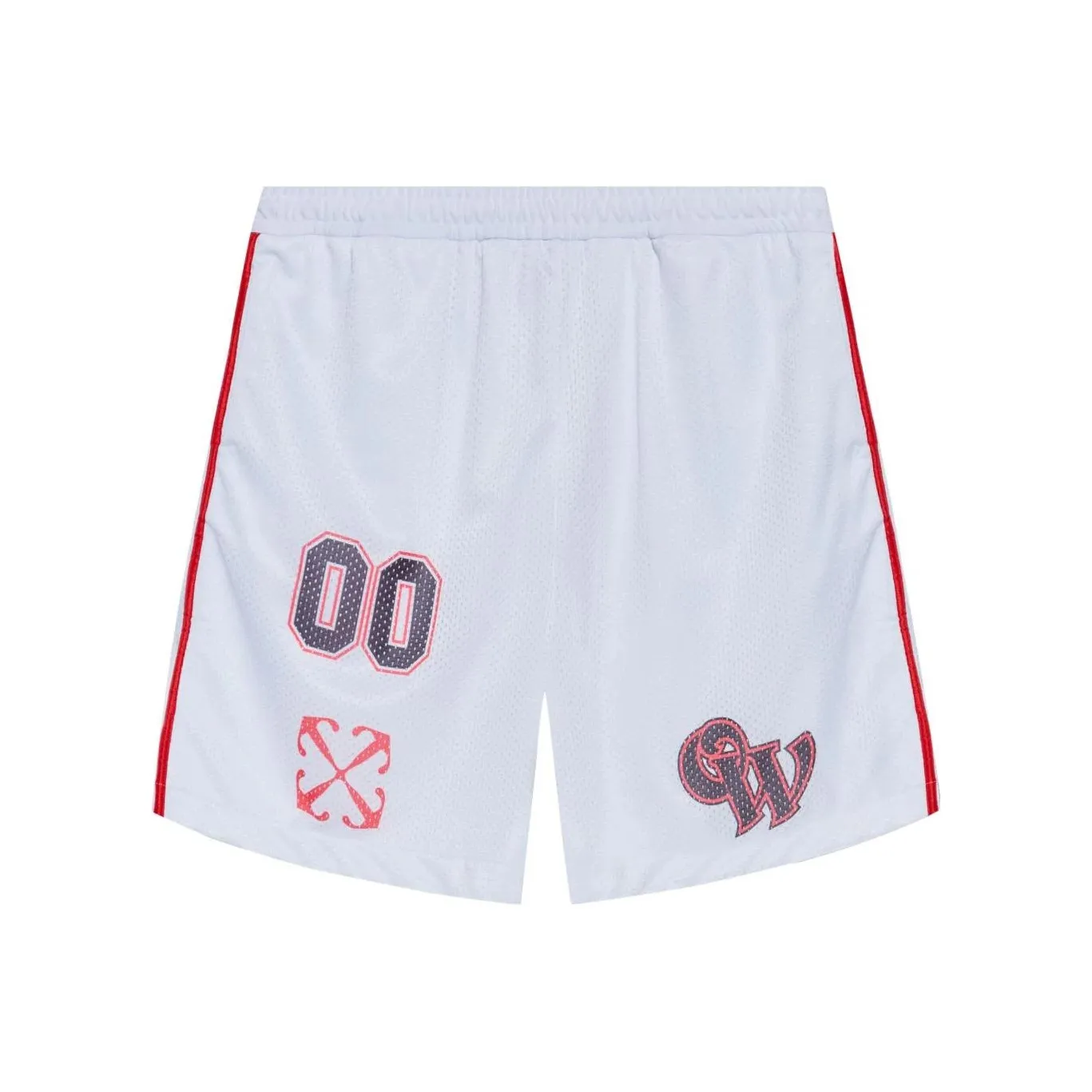 OFF-WHITE Gothic Logo Mesh Basket Short