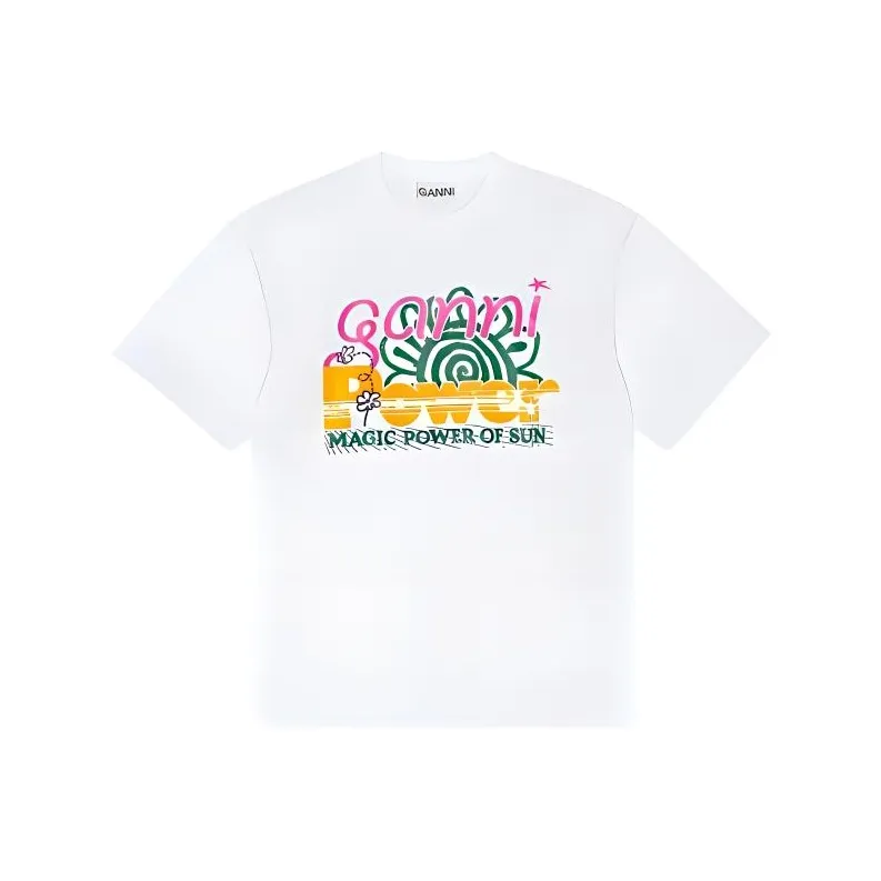GANNI Graphic print Organic cotton Blend T shirt