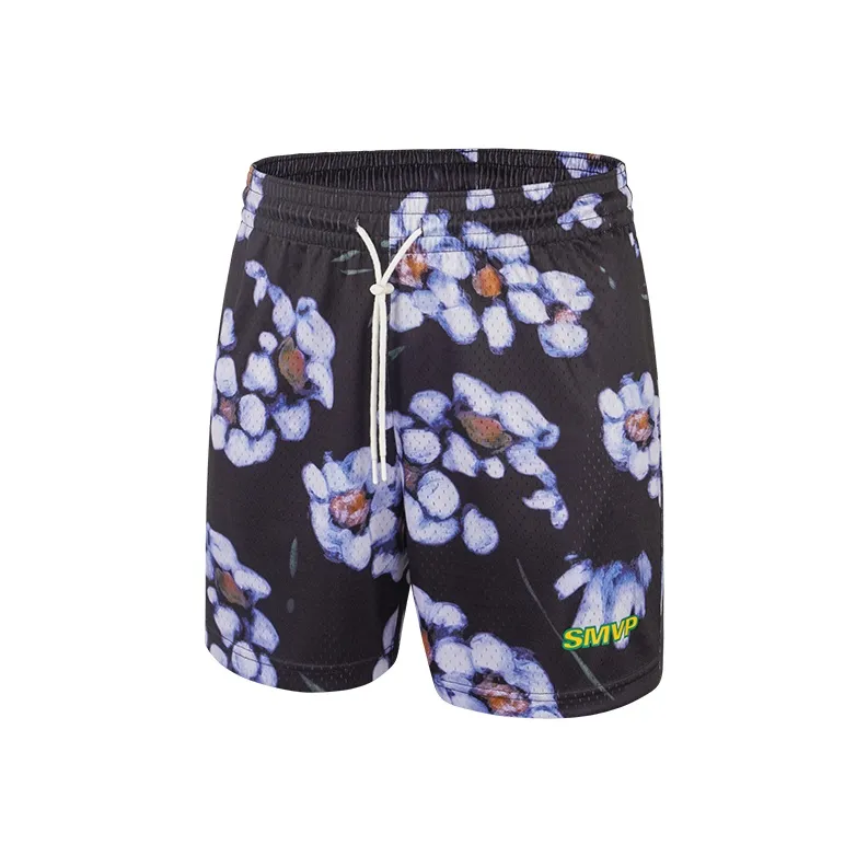 BKCXZICE Спортивные шорты Летние Мужские Чернильный цветочный