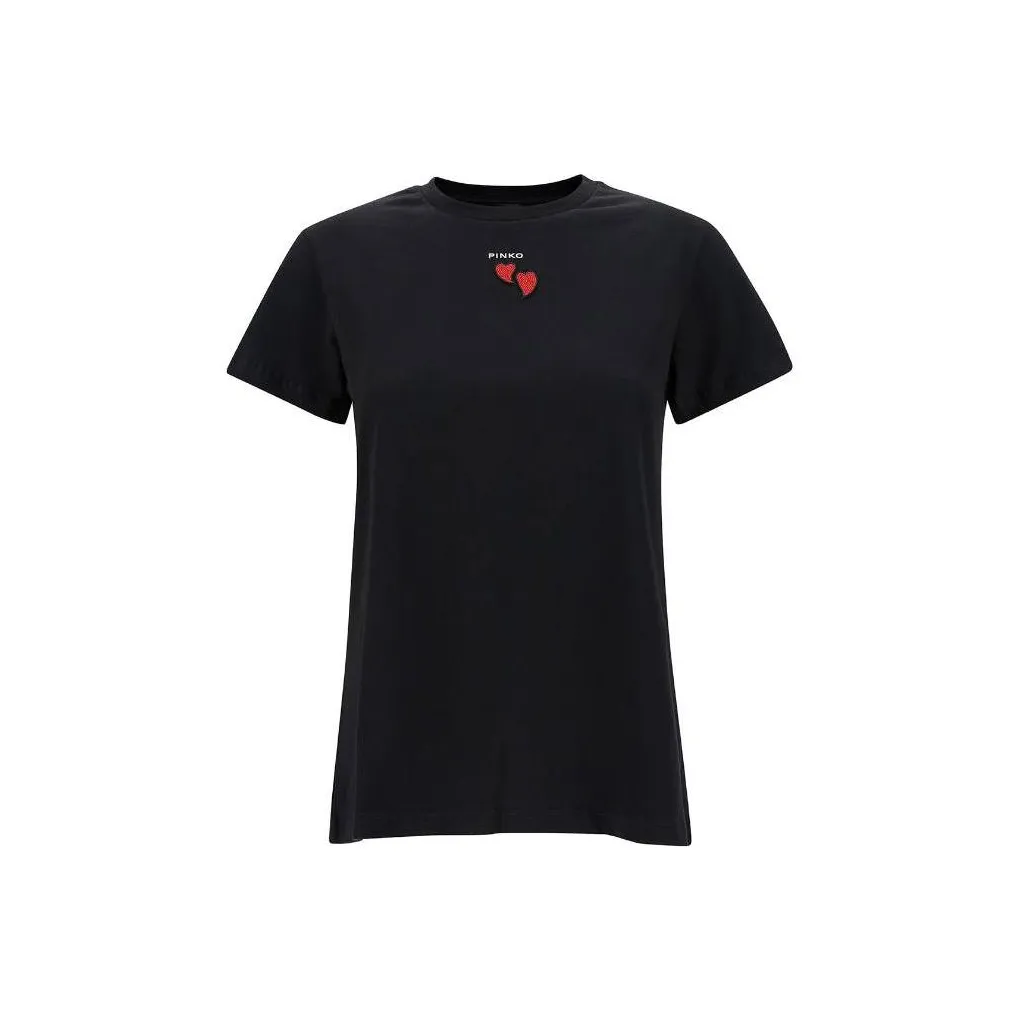 PINKO Heart Embellished Crewneck T-Shirt