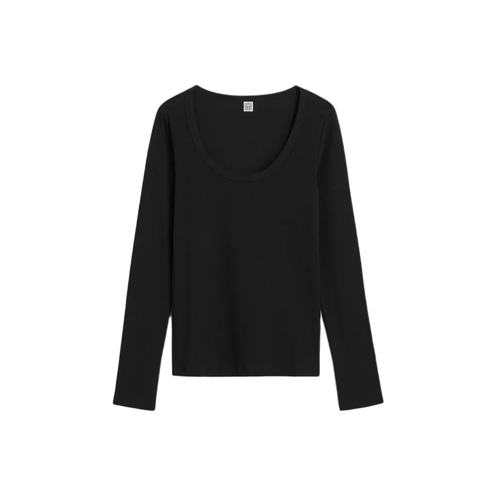 TOTEME SS24 Стандартная T Рубашка Женская Черная