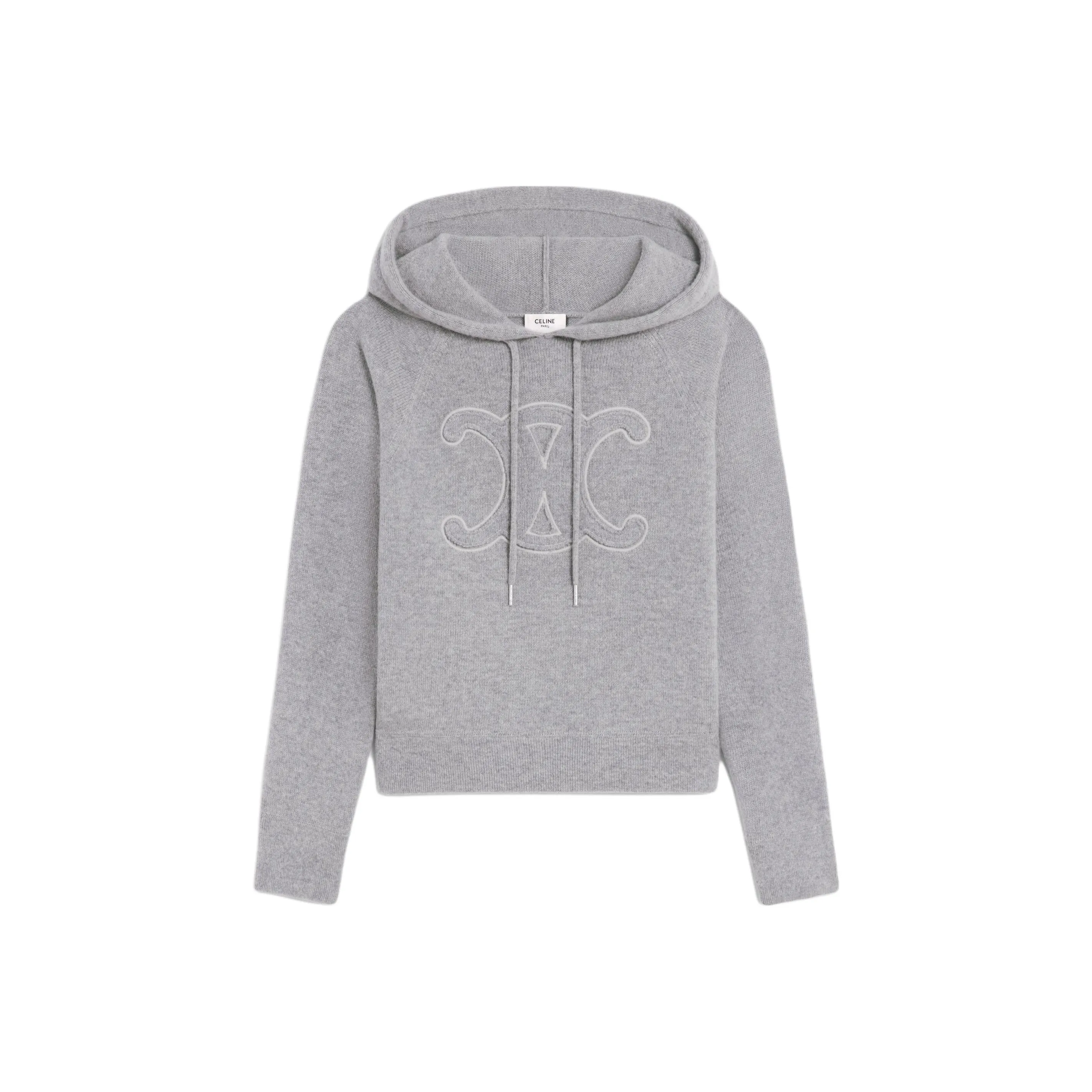CELINE Triomphe Hoodie In Sporty Wool And Cashmere