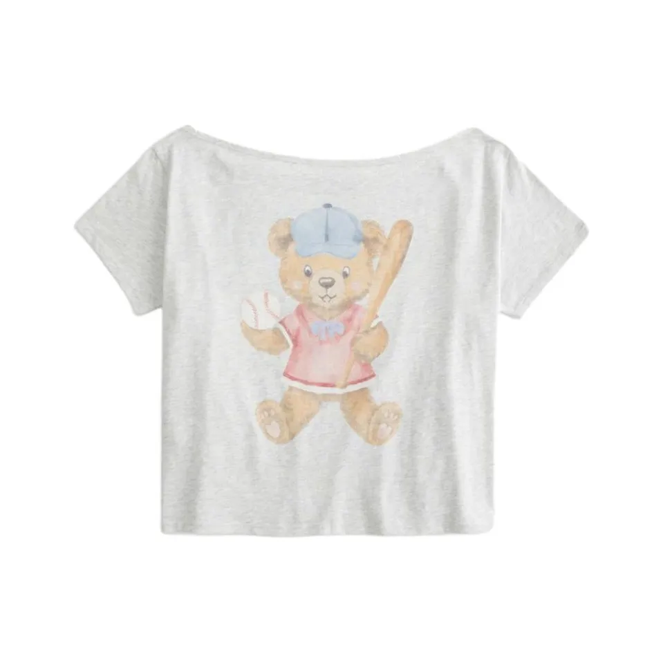 Hollister T-Shirt Женская Светло-Серый