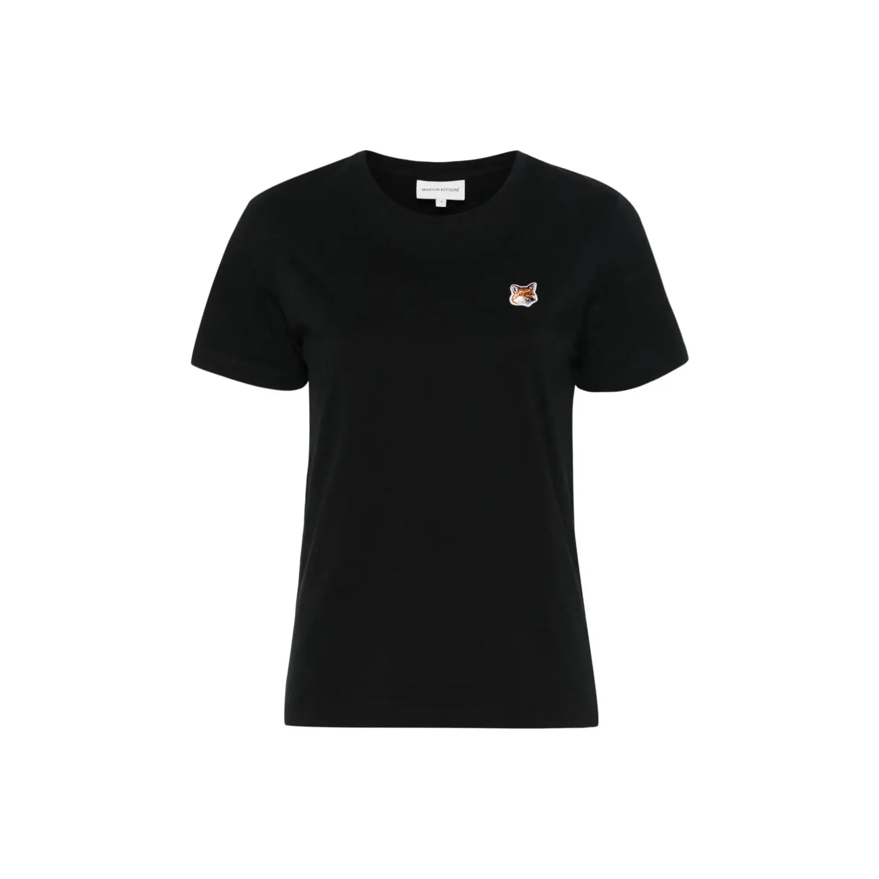 Maison Kitsune Рукав с спущенным плечом T-рубашка Женская Черная