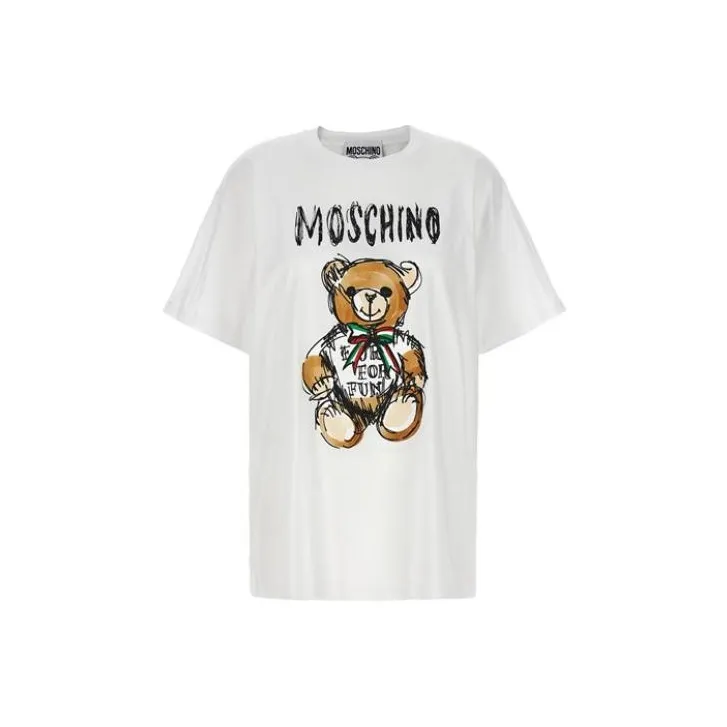 MOSCHINO Т-рубашка с оборванным рукавом женская белая