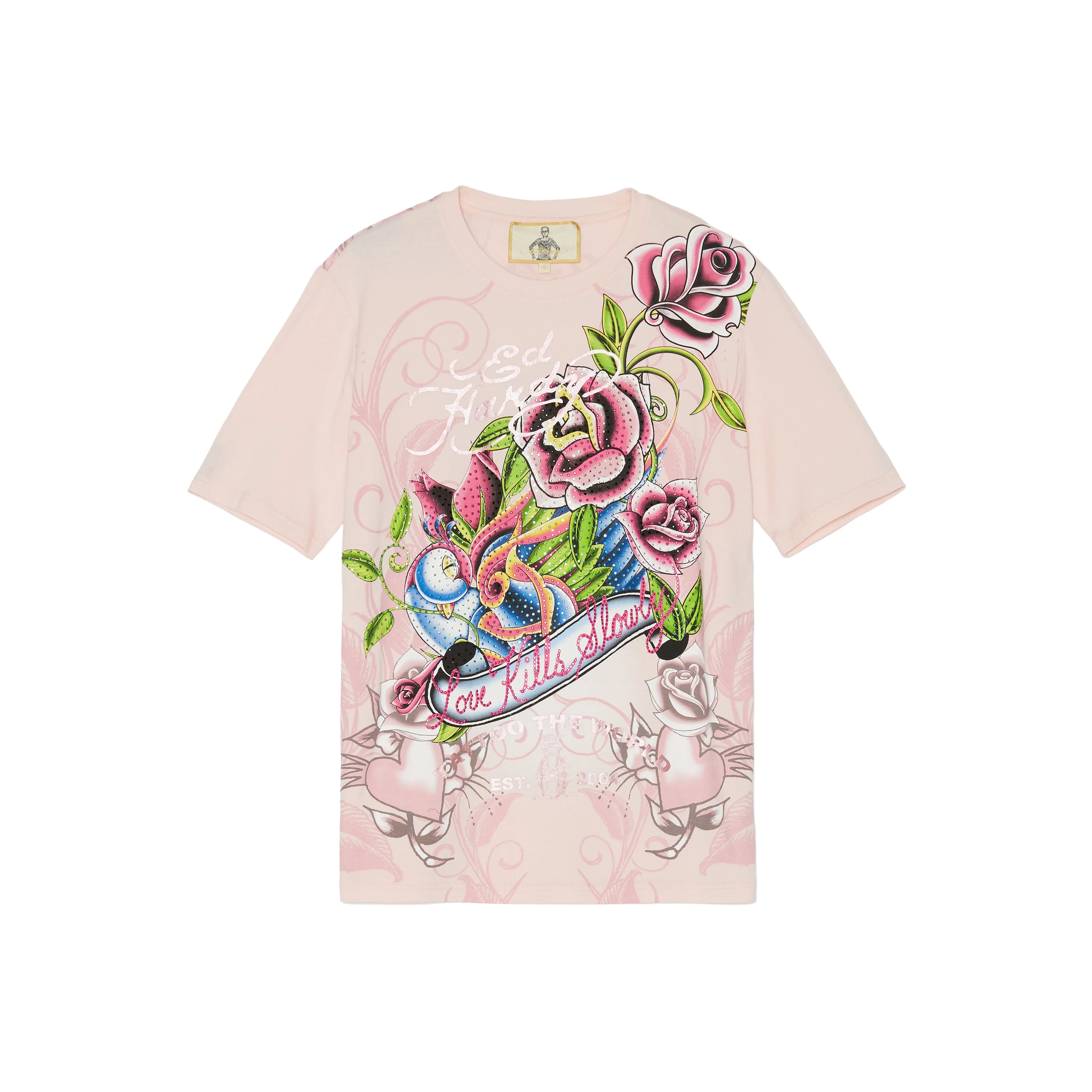 Ed Hardy SS22 T Shirt Women's Cherry Blossom Pink