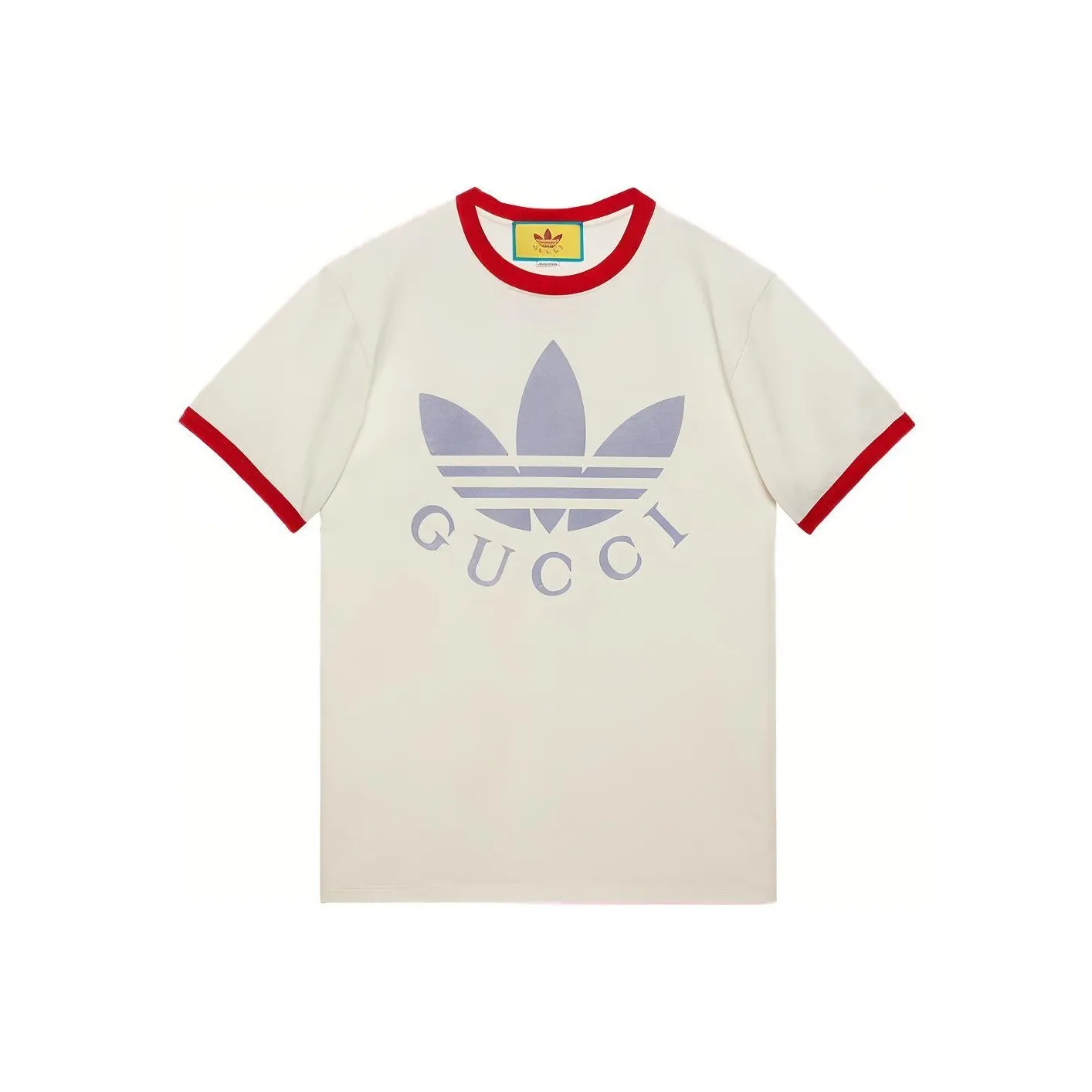 GUCCI X Adidas Cotton Jersey T Shirt White/Red