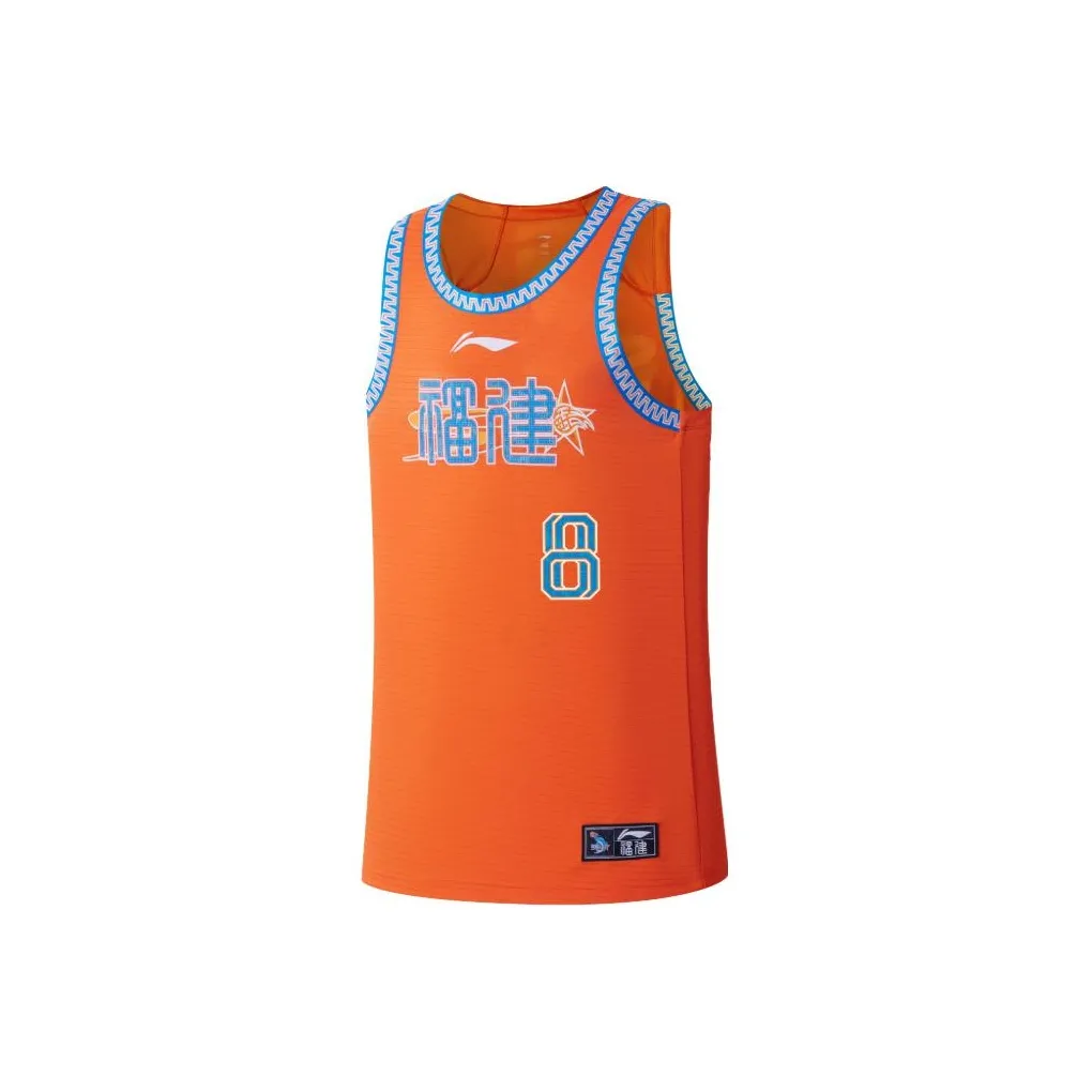 Лайнер CBA Collection Баскетбольная футболка Jersey 23 24 Season Фанатская версия Команда Fujian Li YIYAN Размер 8 Мужской Оранжевый Красный