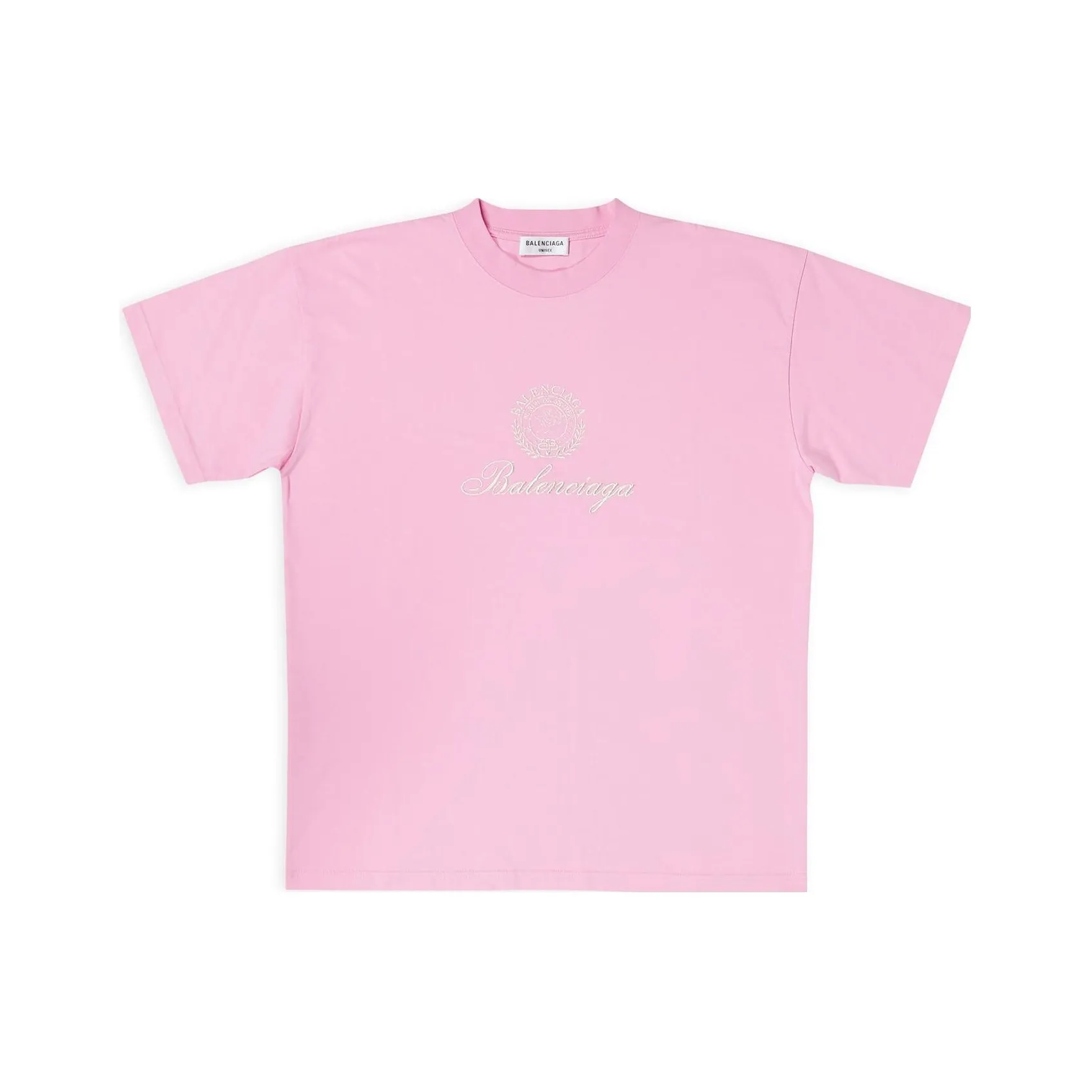 Balenciaga Chinese Valentine's Day Drop Shoulder Sleeve T Shirt Women's Pink
