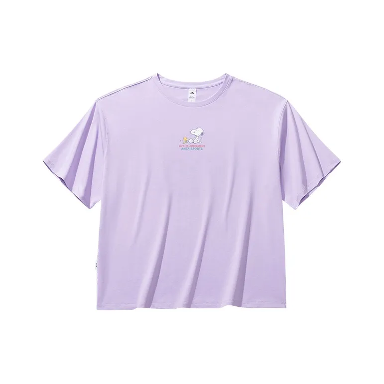 CHAOJIANTA X SNOOPY Стандартная футболка женская светлый пыльно-фиолетовый