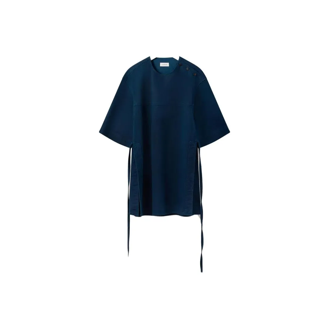 Lemaire Boxy T Рубашка с разрезами T Рубашка Женская Синяя