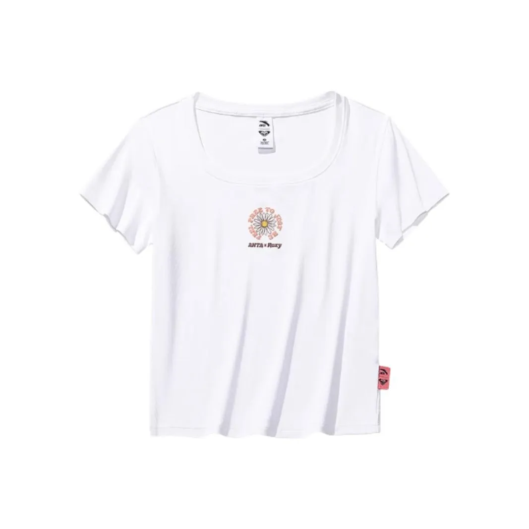 ANTA x Roxy Life Collection T-Shirt Женская Снежно-Белая