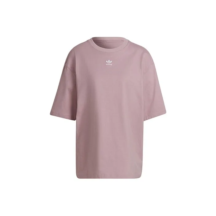 Adidas Originals Т-рубашка с оборванным плечом женская розовая