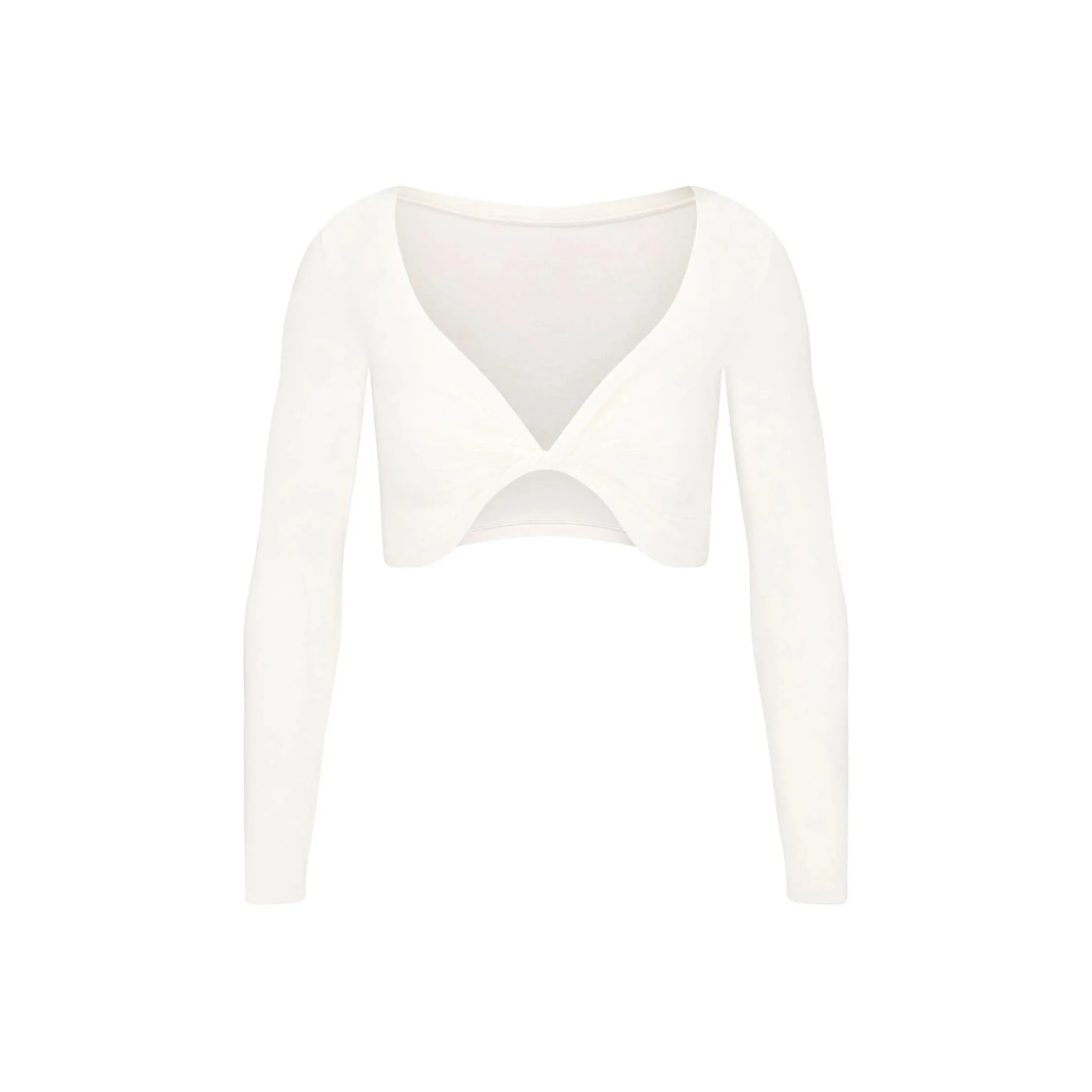 SKIMS COTTON TWIST LONG SLEEVE CROPPED TOP Crop Top Women's MARBLE/Marble