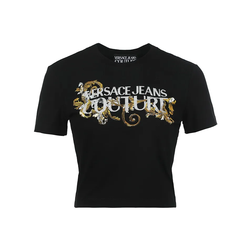 VERSACE JEANS COUTURE SS25 T-рубашка Женская Черная