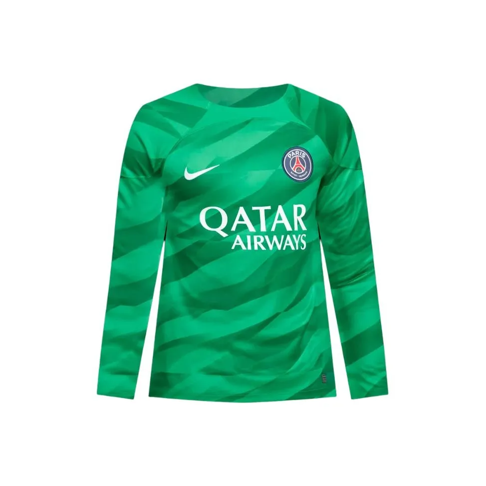 Nike Paris Saint Germain 2023 24 Stadium Goalkeeper Футбол Джерси Мужской Стадионный зеленый Стадионный зеленый Малахитовый Белый