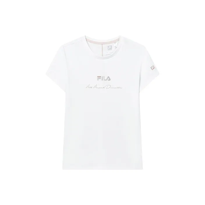 FILA Athletics Set in Sleeve T Shirt Women's Brown White