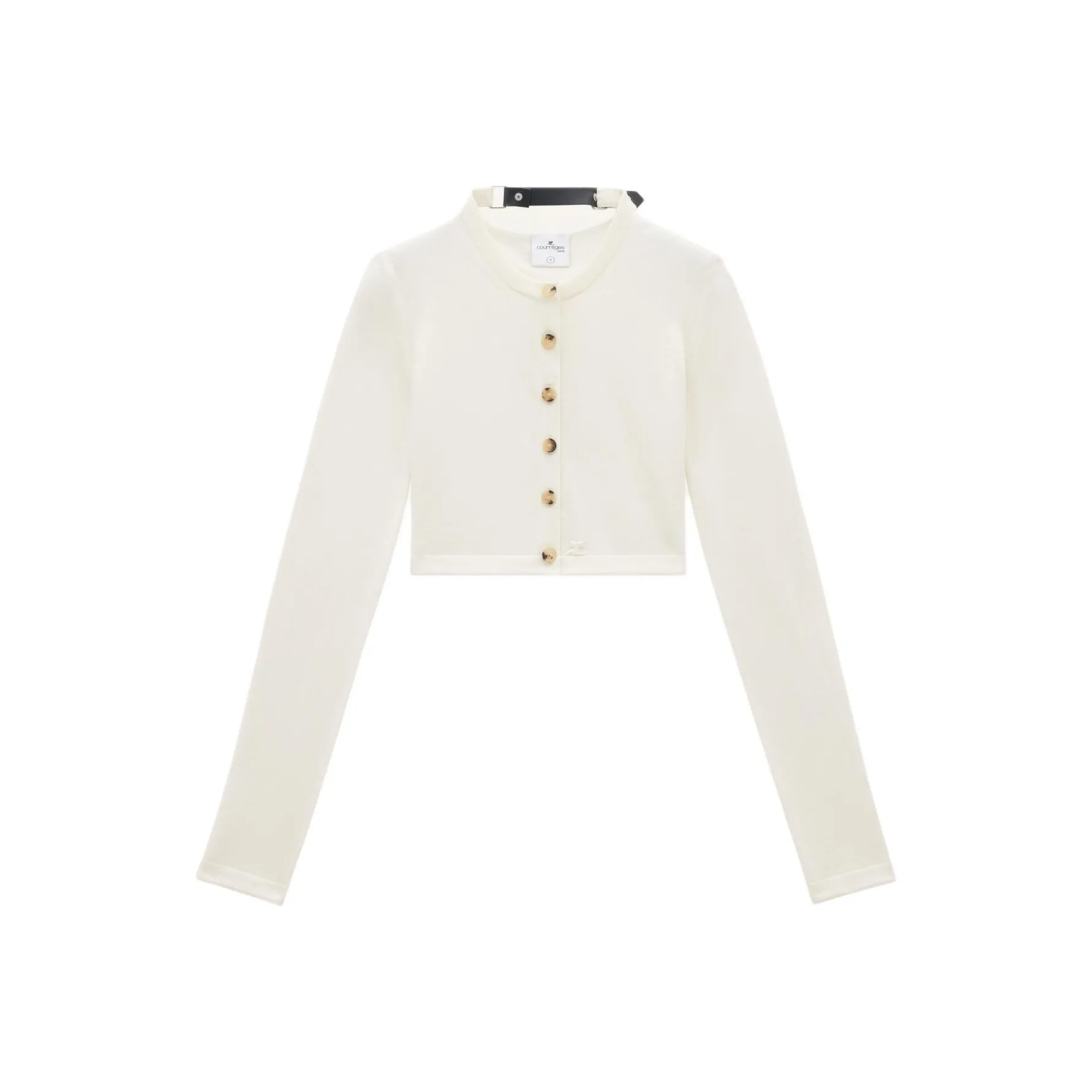 COURREGES SS24 Светлый Кардиган из Шерсти Свитер Женский Heritage Белый Heritage Белый