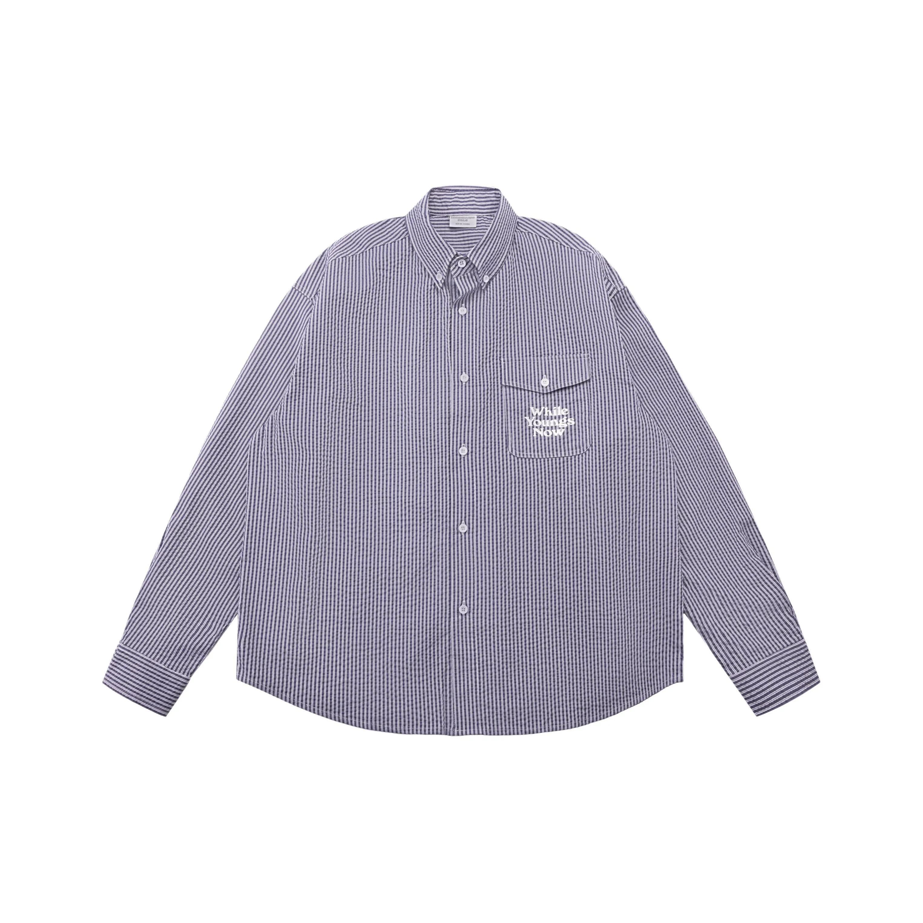 Borderless BDLS Рубашка Унисекс Синие Белые Полоски