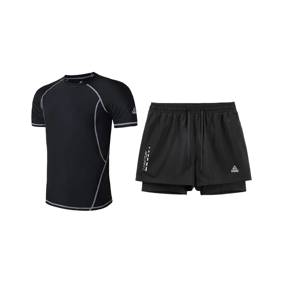 PEAK Бег Одежда Наборы Мужской Черный