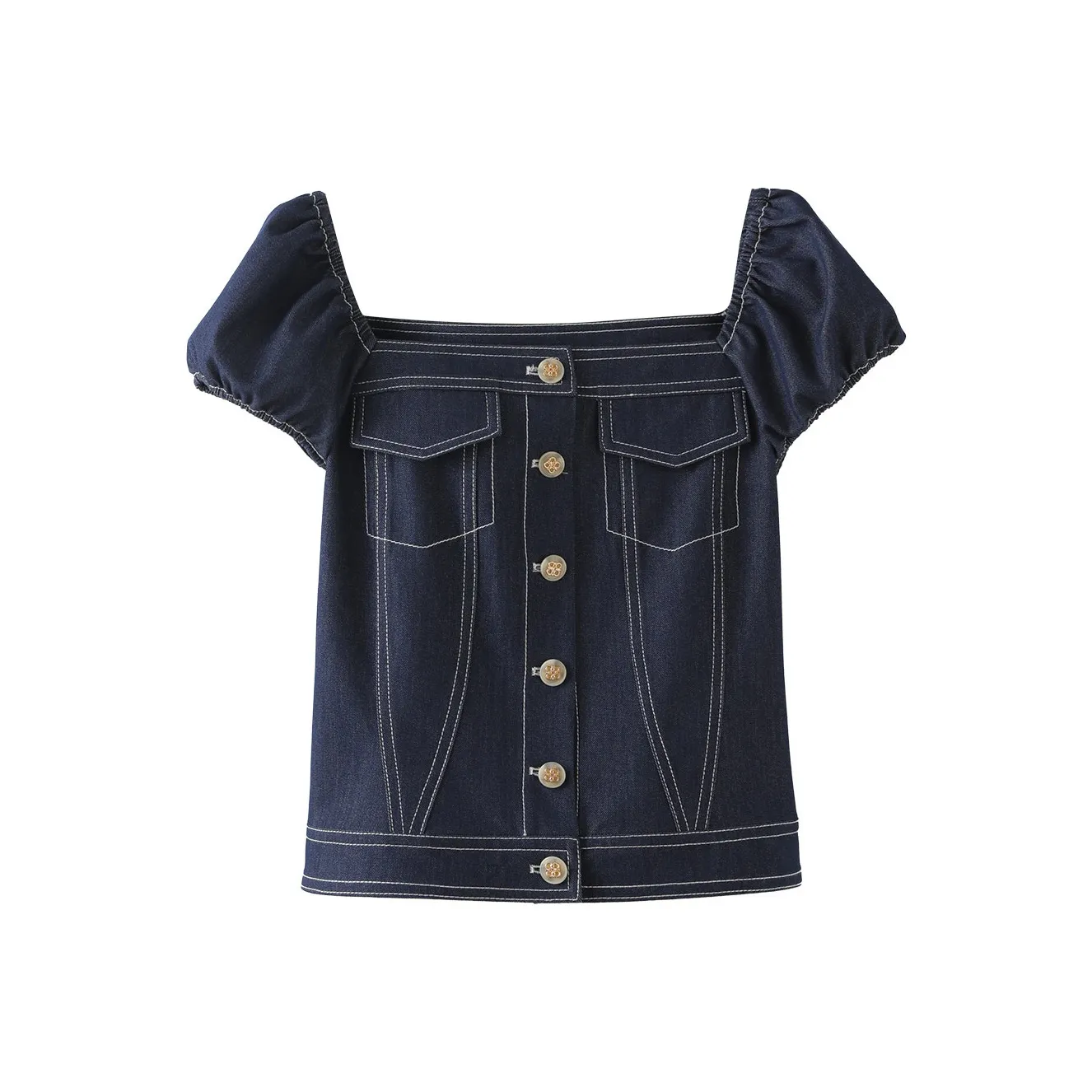 Miss Chipmunk CROP TOP Женские Джинсовый синий