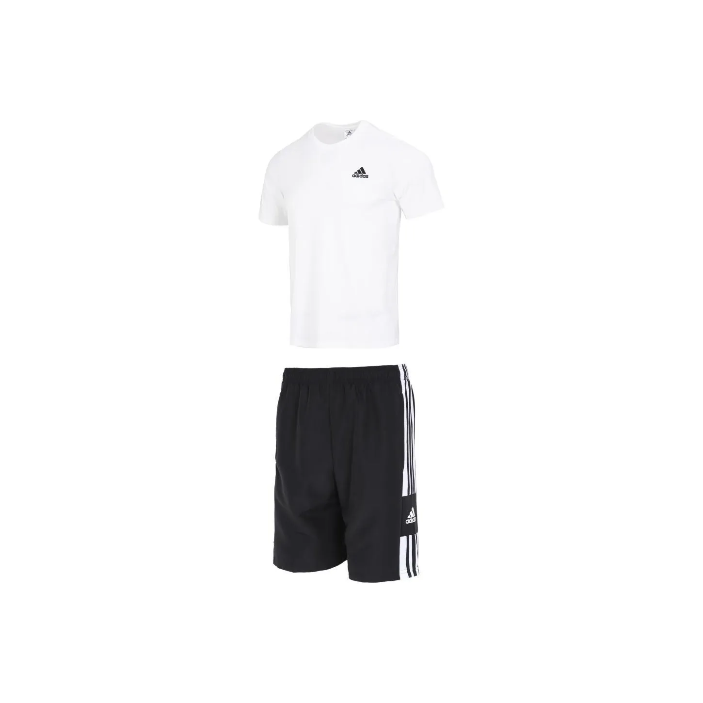 Adidas Casual Sportswear Men's Clothing Set White T Shirt+Black Shorts