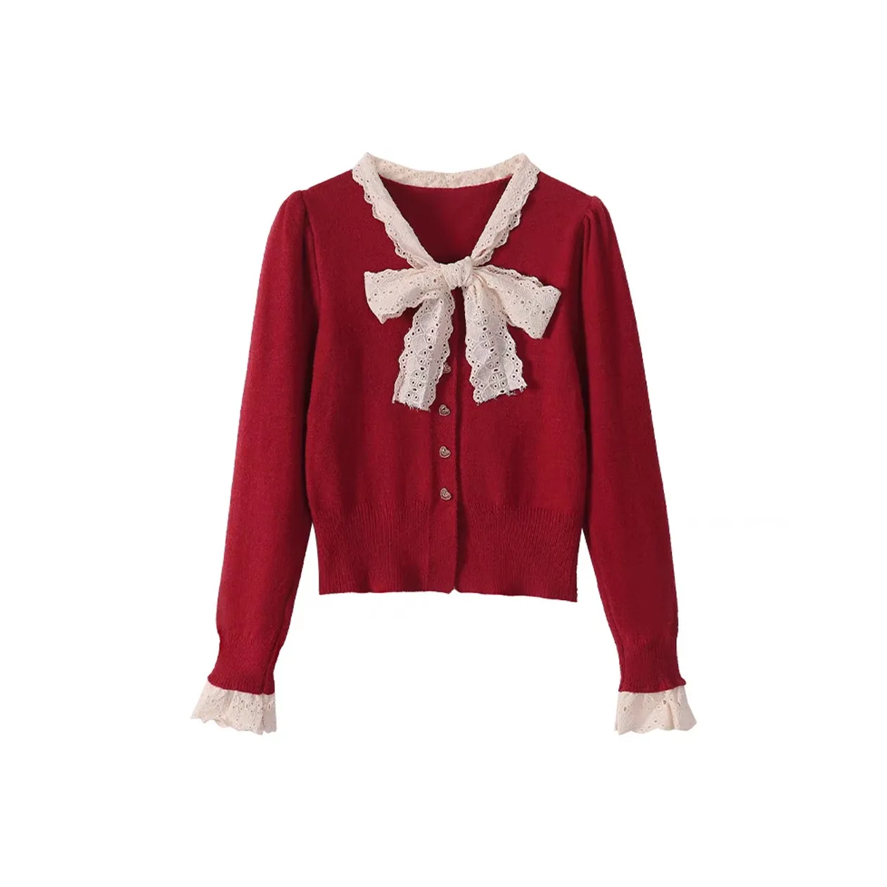 XUANSHU Свитер Кардиган Женский Красный