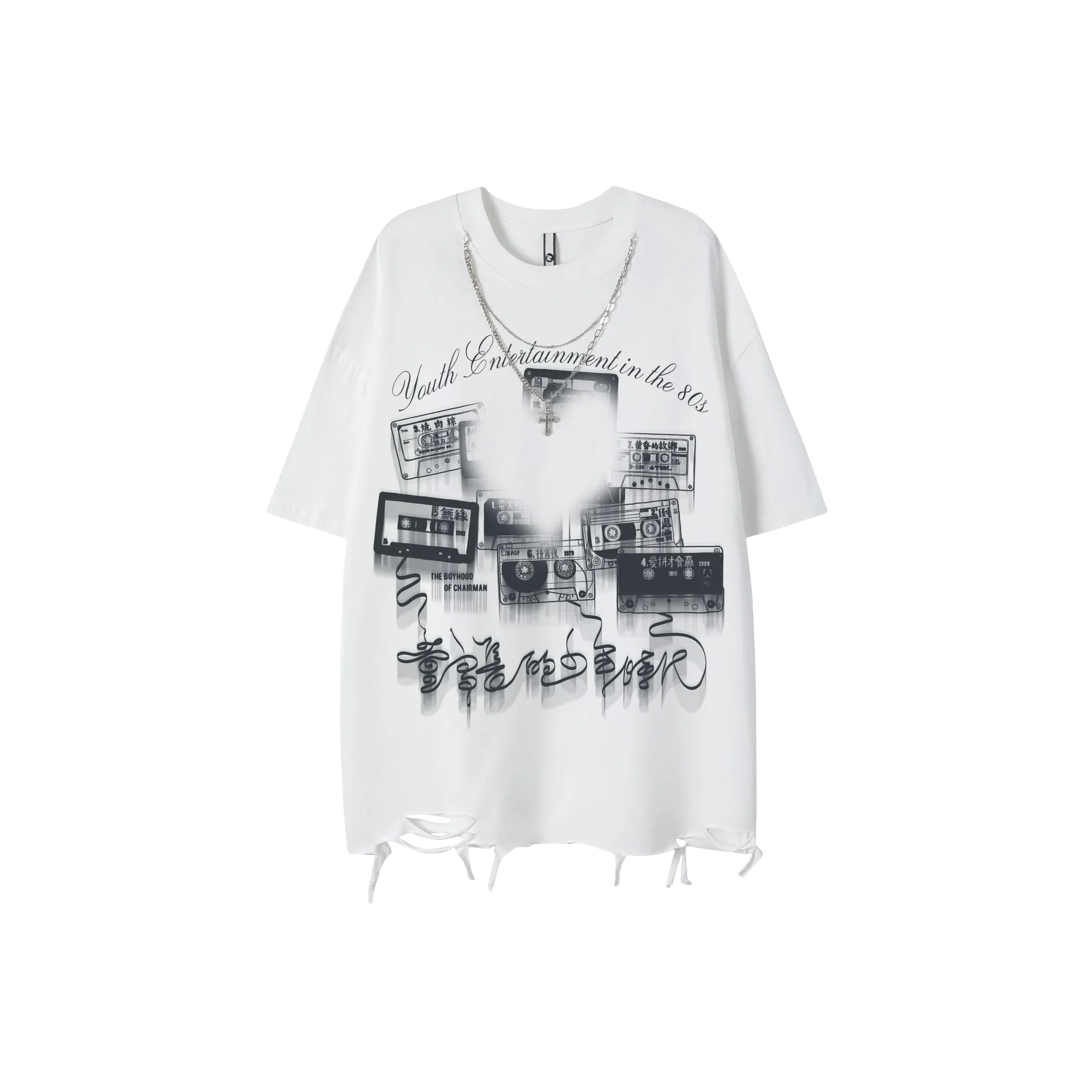 YEARNED Т-рубашка с оборванным рукавом унисекс