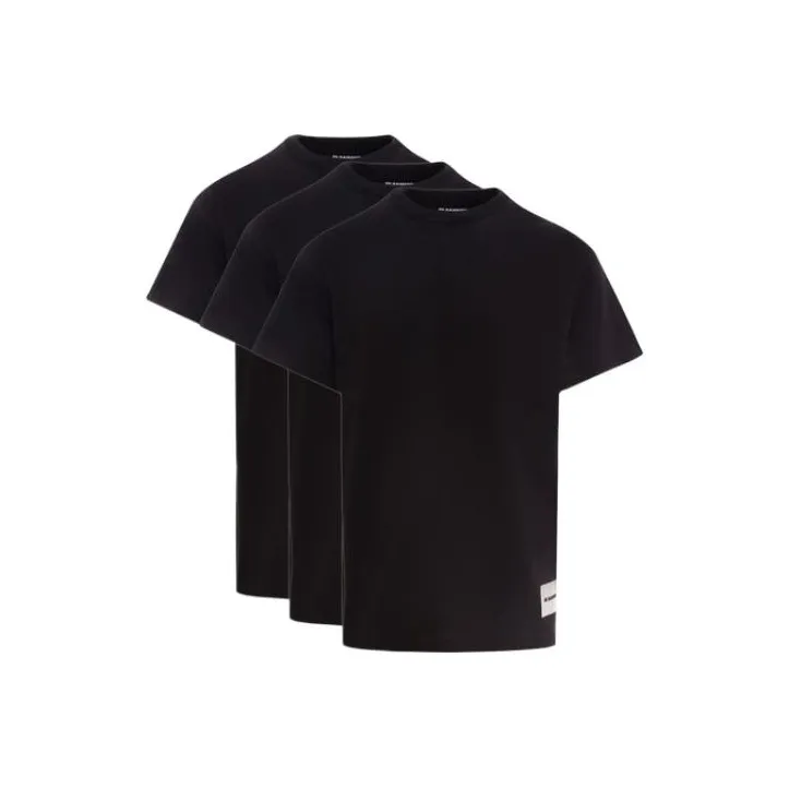 JIL SANDER Стандартная рубашка T женская 1 комплект 3 упаковки черный