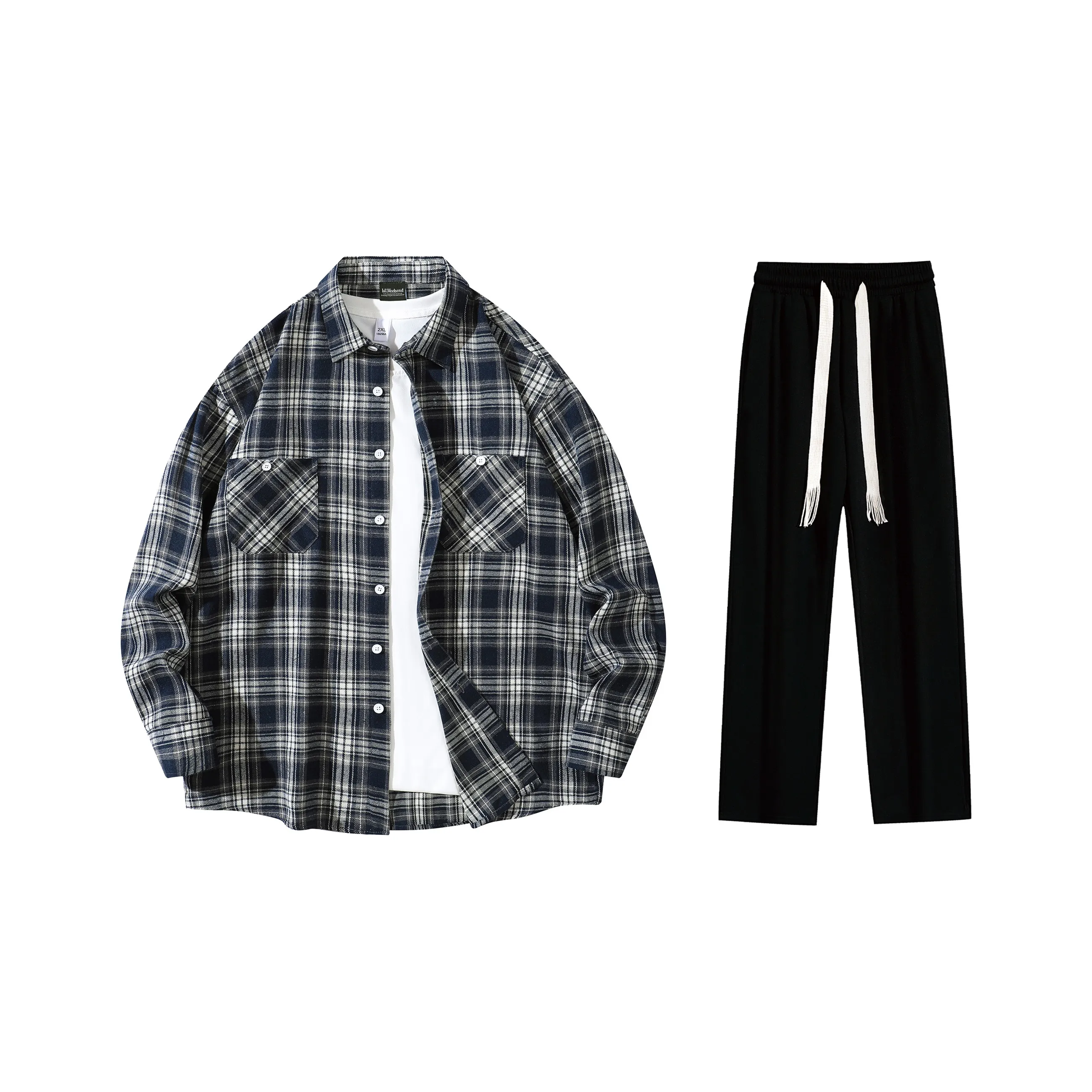 LA'T.WEEKEND Длинный рукав рубашка комплект для пар унисекс