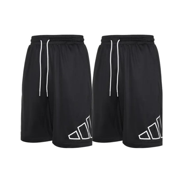 Adidas Big Logo Short Basketball Shorts Men's 2 Pack Black