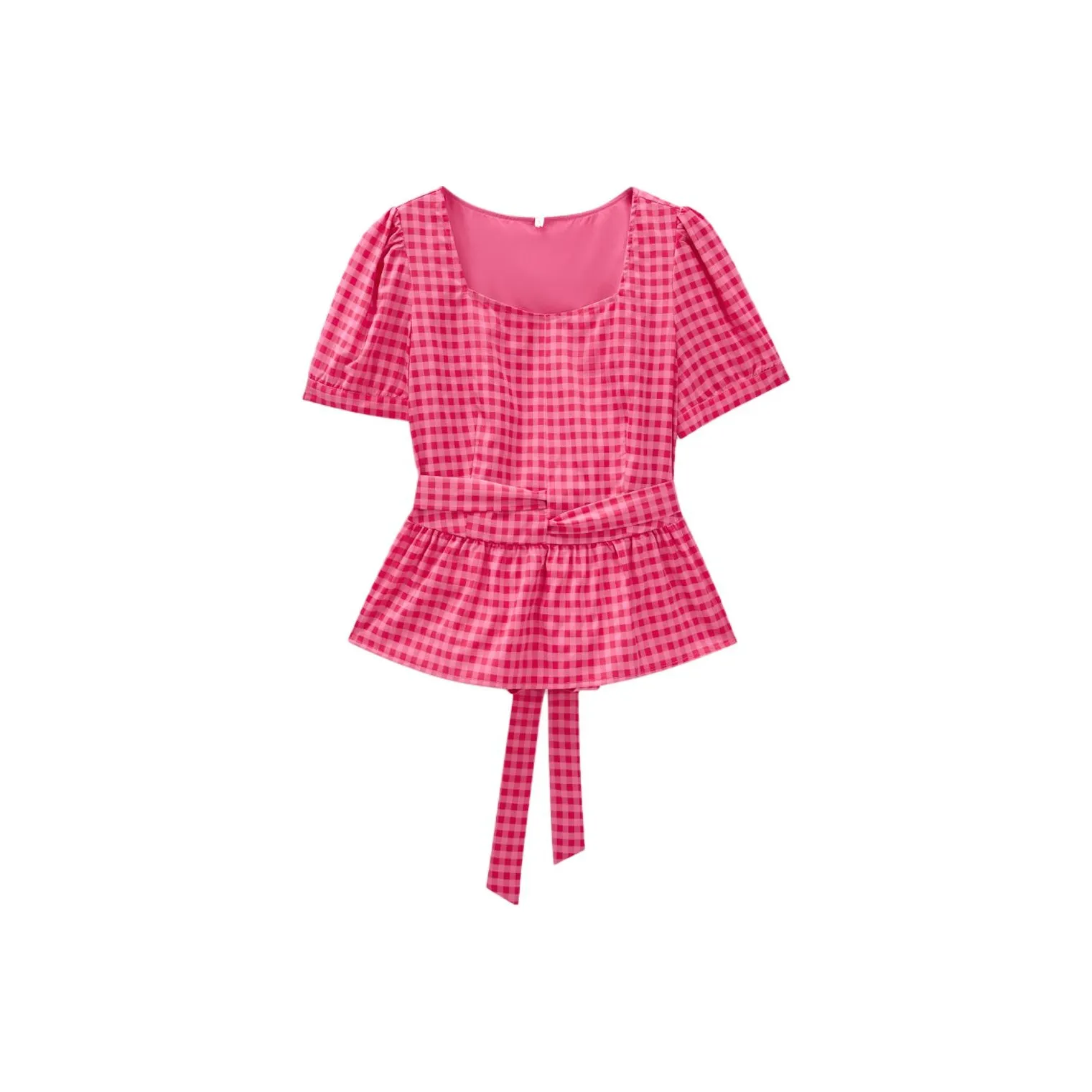 Love To Serve T-Shirt Женская Розовая Клетка