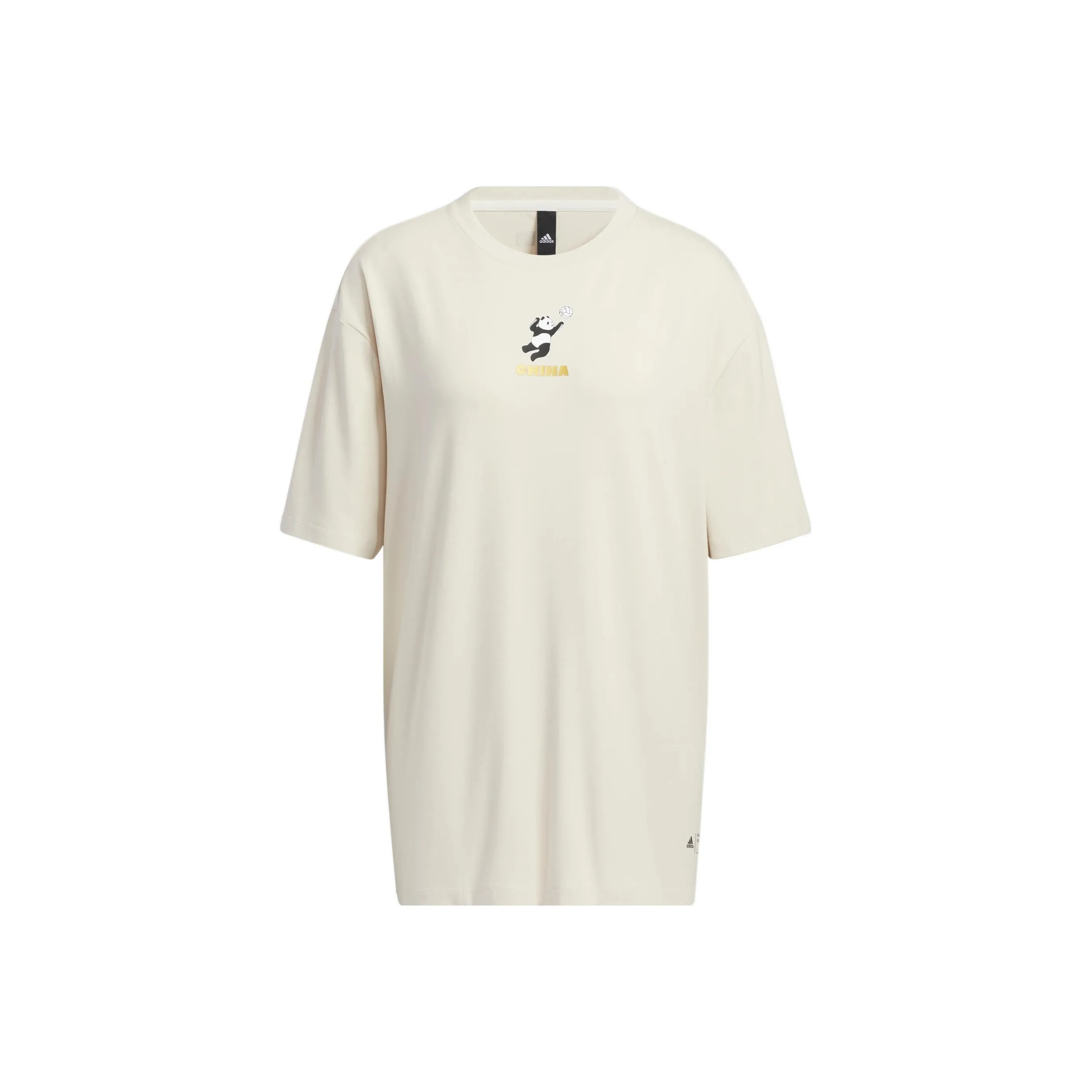 Adidas Drop Shoulder Sleeve T Shirt Women's Bauxite Brown