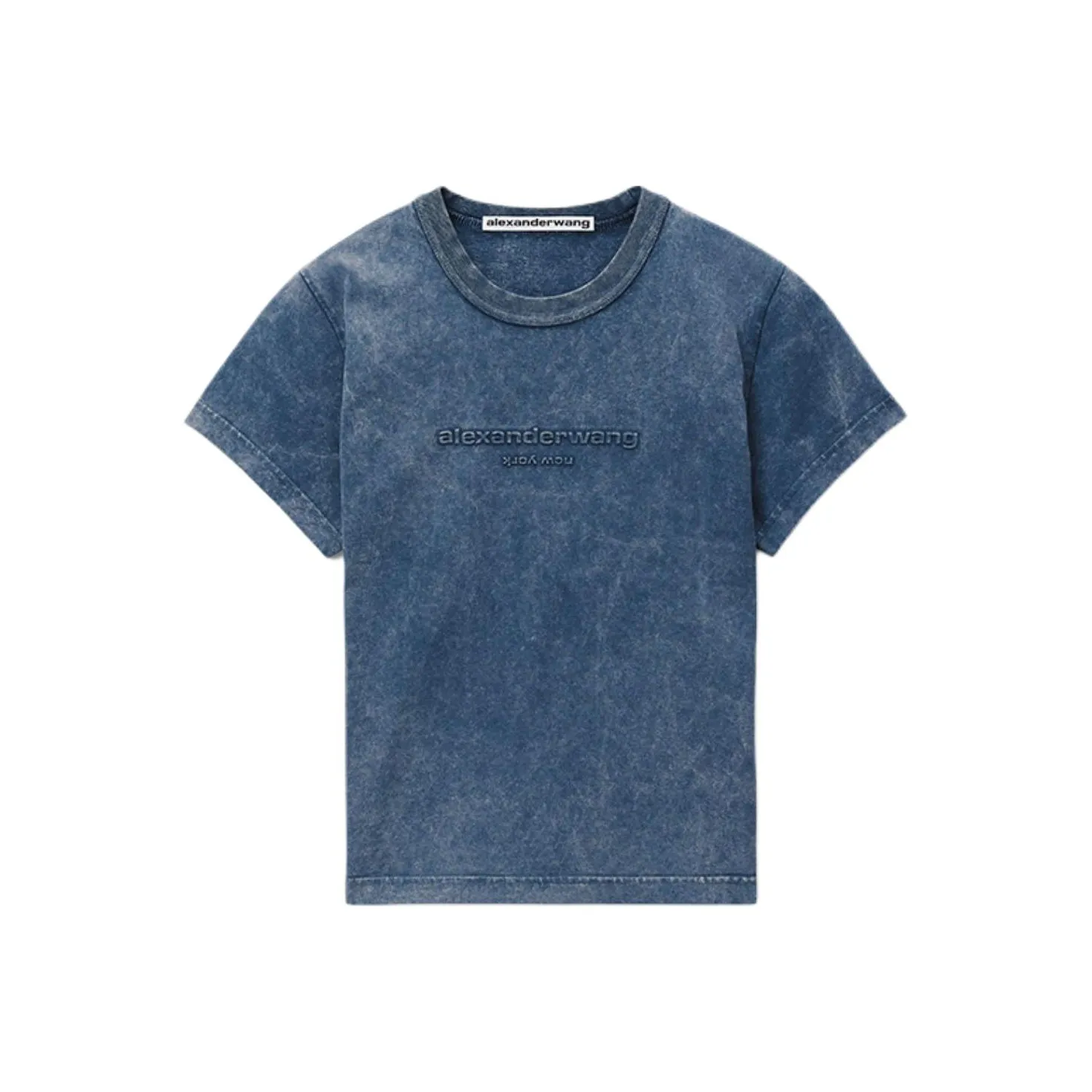 Alexander Wang SS24 Рукав с оборванным плечом T-рубашка Женская Ярко-синий Камень