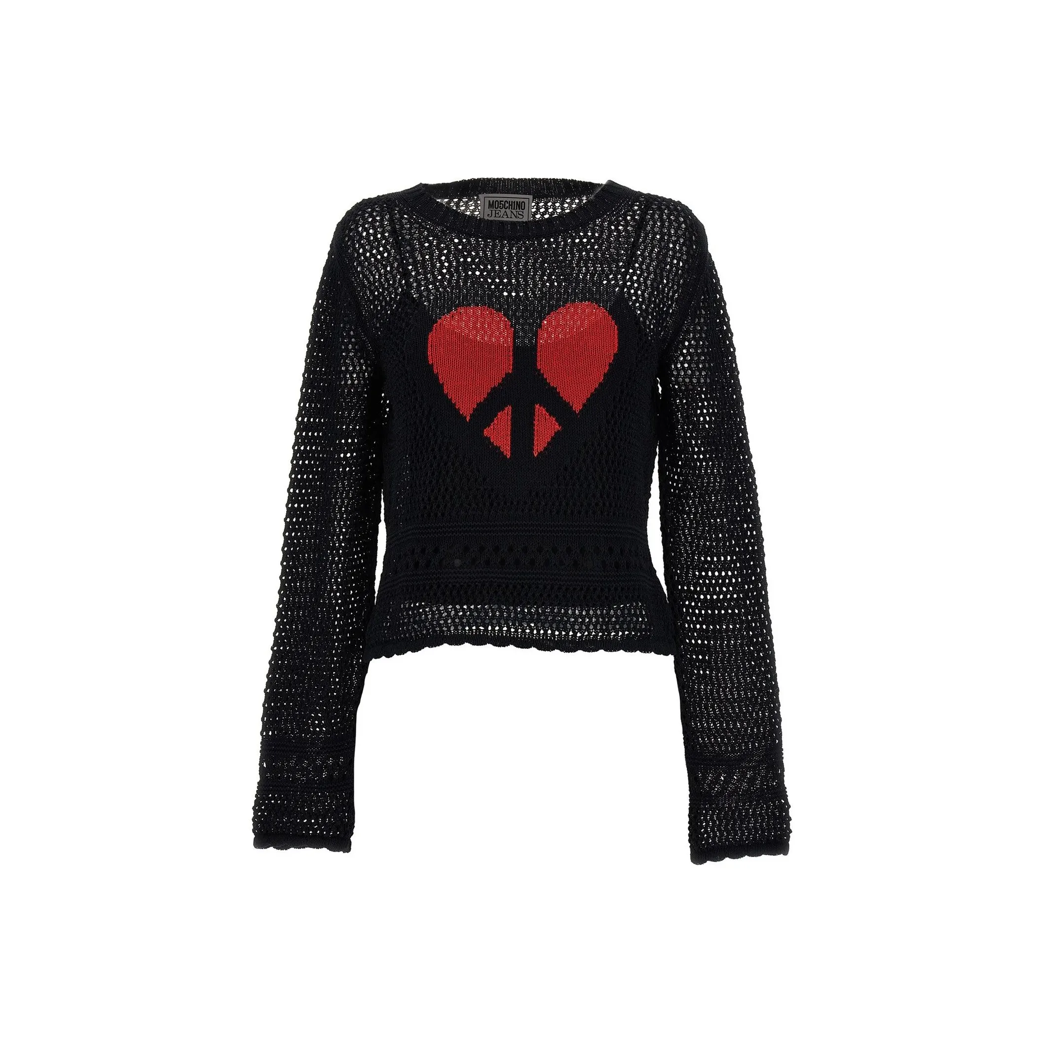 MOSCHINO Jeans Crewneck Crochet Knit Jumper