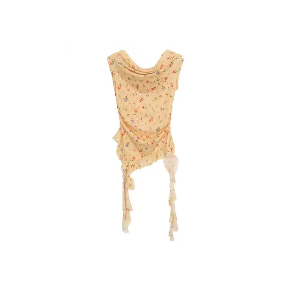 HUINIAN Желтые Цветочные Женские Футболки