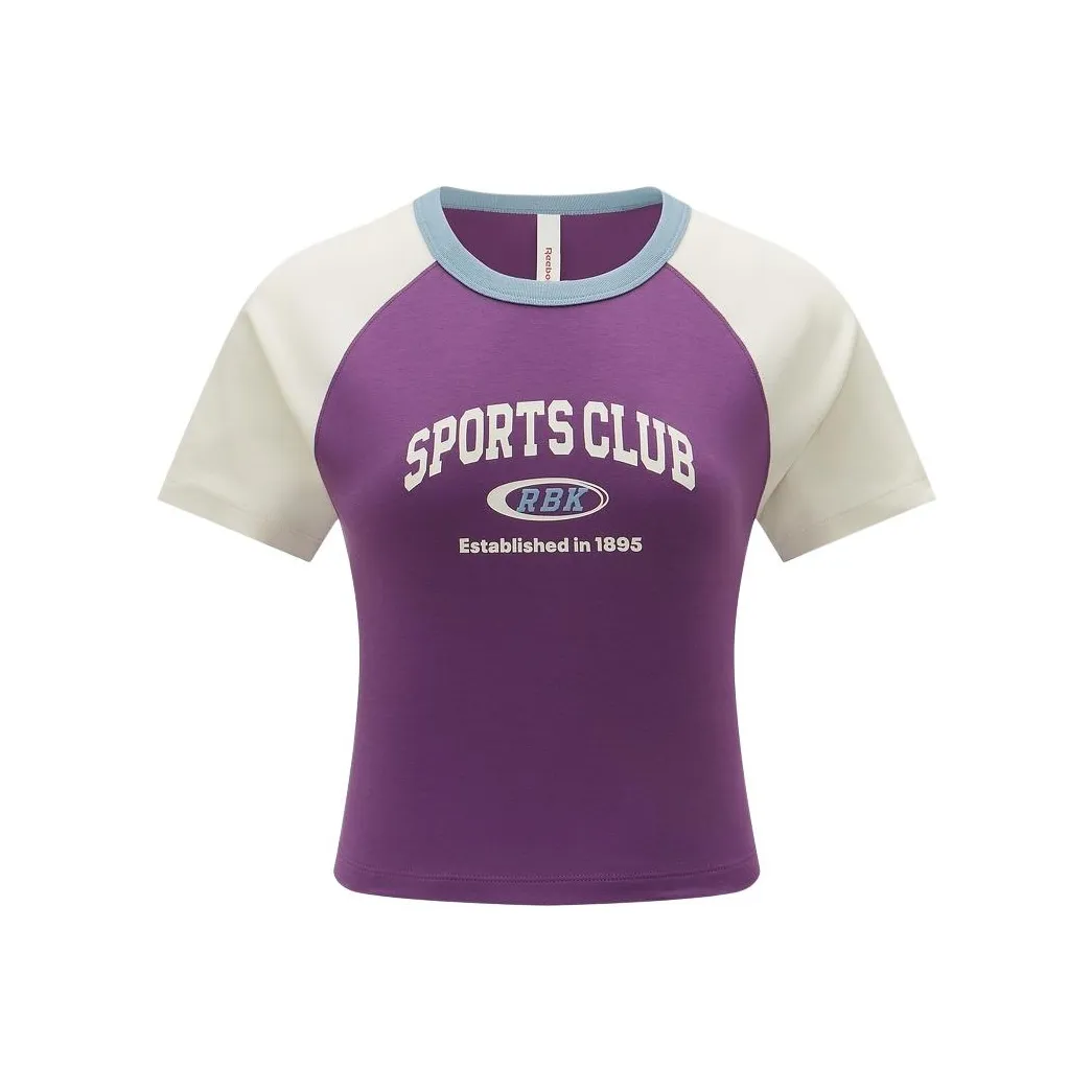 Reebok совместная футболка T Женская Фиолетовая Белая