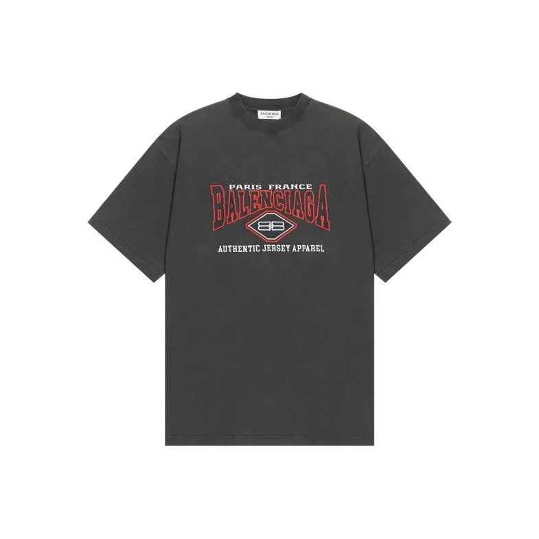 Balenciaga T-рубашка с оборванным рукавом женская черная свободного кроя