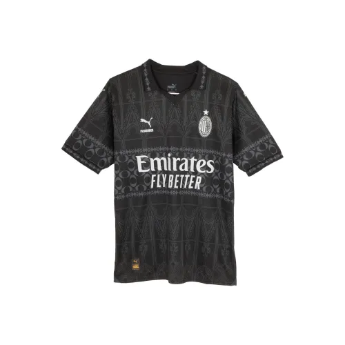 PUMA AC MILAN X Pleasures Co Фирменный черный Мужские футбольные майки
