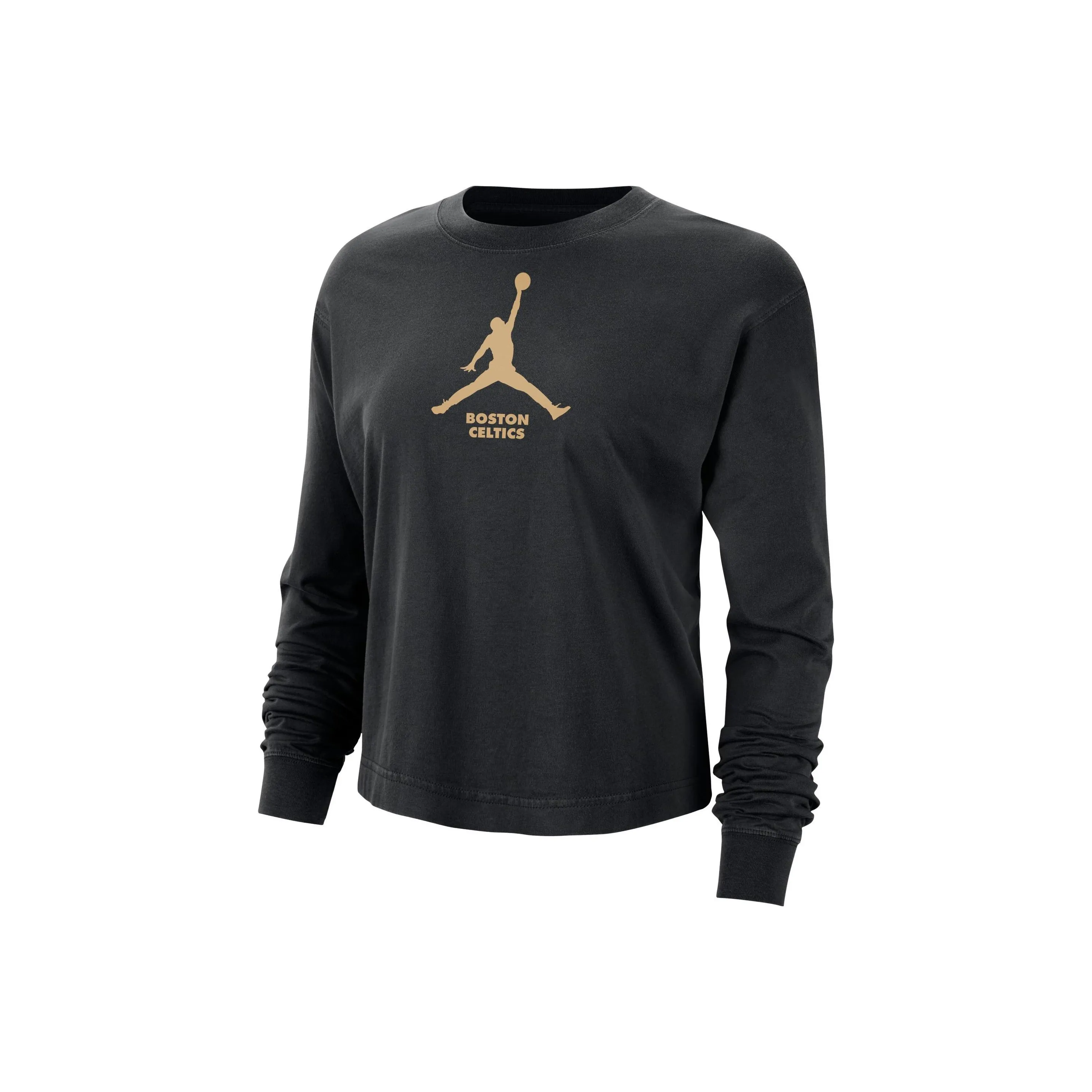 Джордан Рукав с спущенным плечом T-рубашка Женская Черная