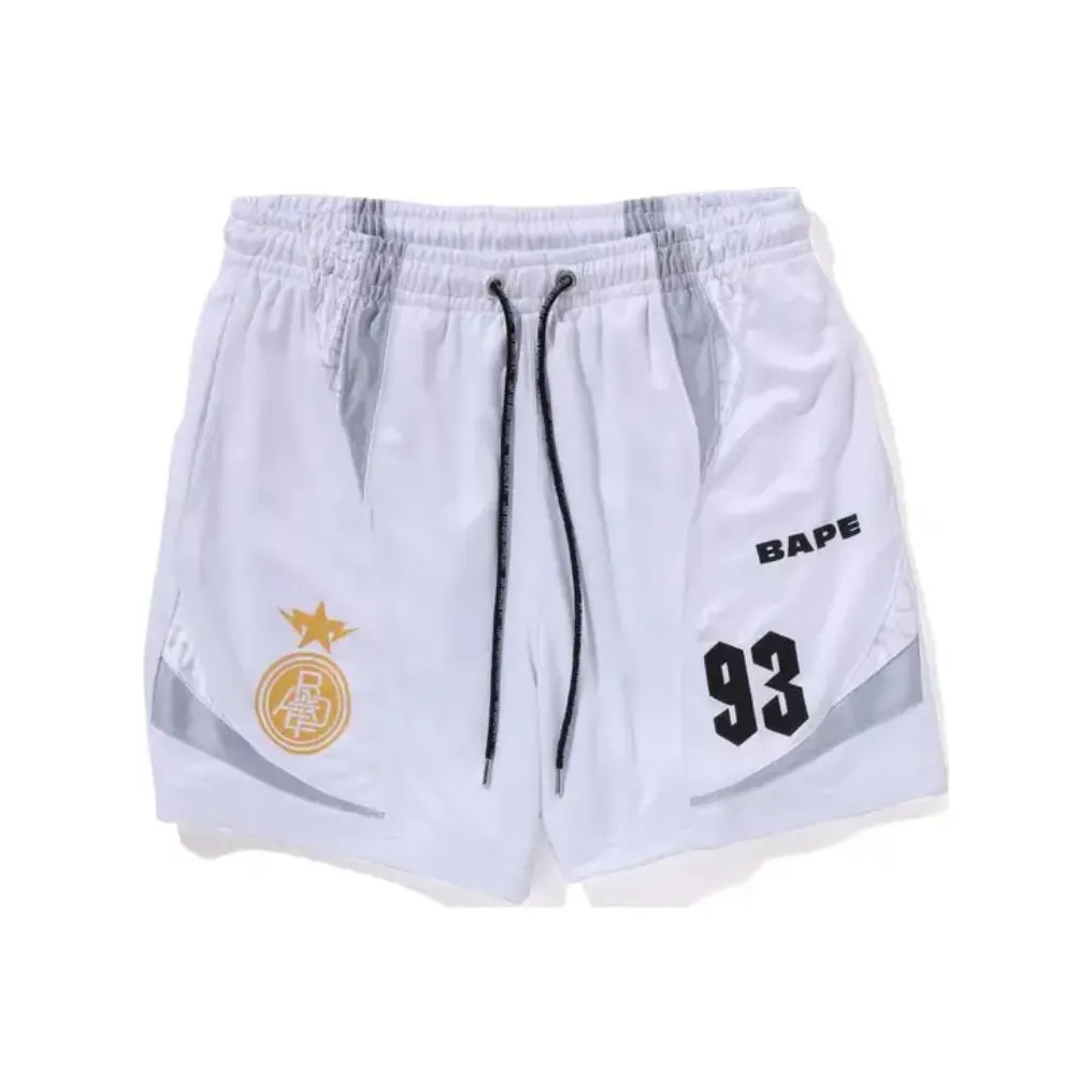 A BATHING APE Multi Logo Relaxed Fit Soccer Shorts