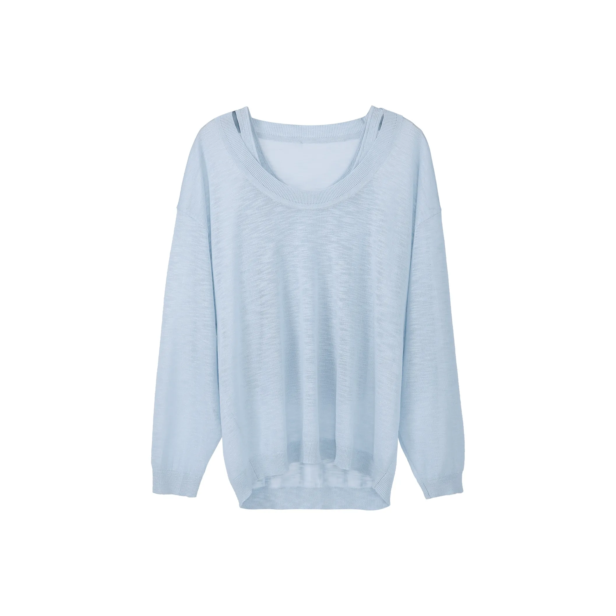Fstudio Spring Korean Style Thin Knitted Fabric Layered Design Two Piece Set Top Women's